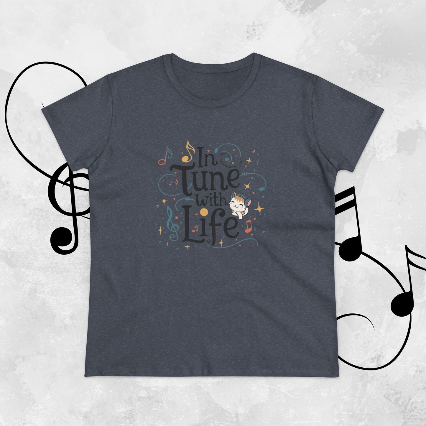 In Tune With Life Women Cotton Tshirt