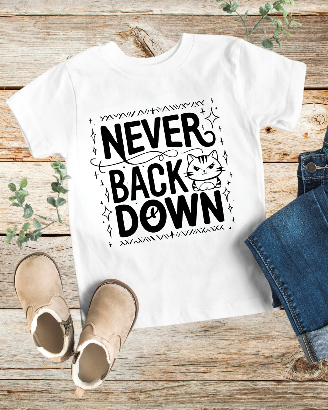 Never Back Down Kid Cotton T-Shirt