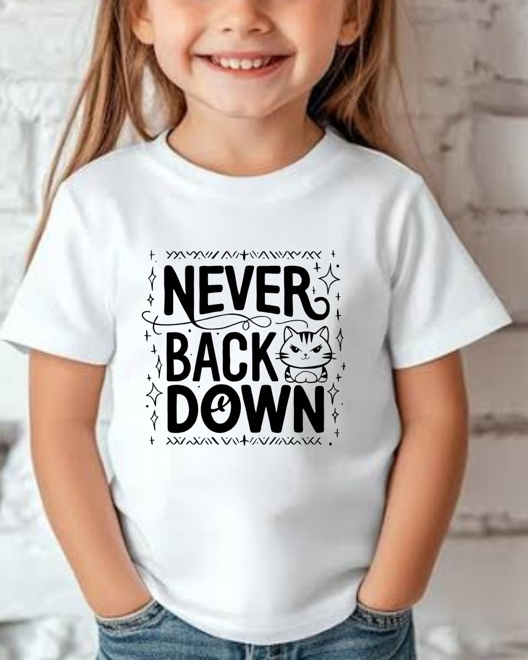 Never Back Down Kid Cotton T-Shirt