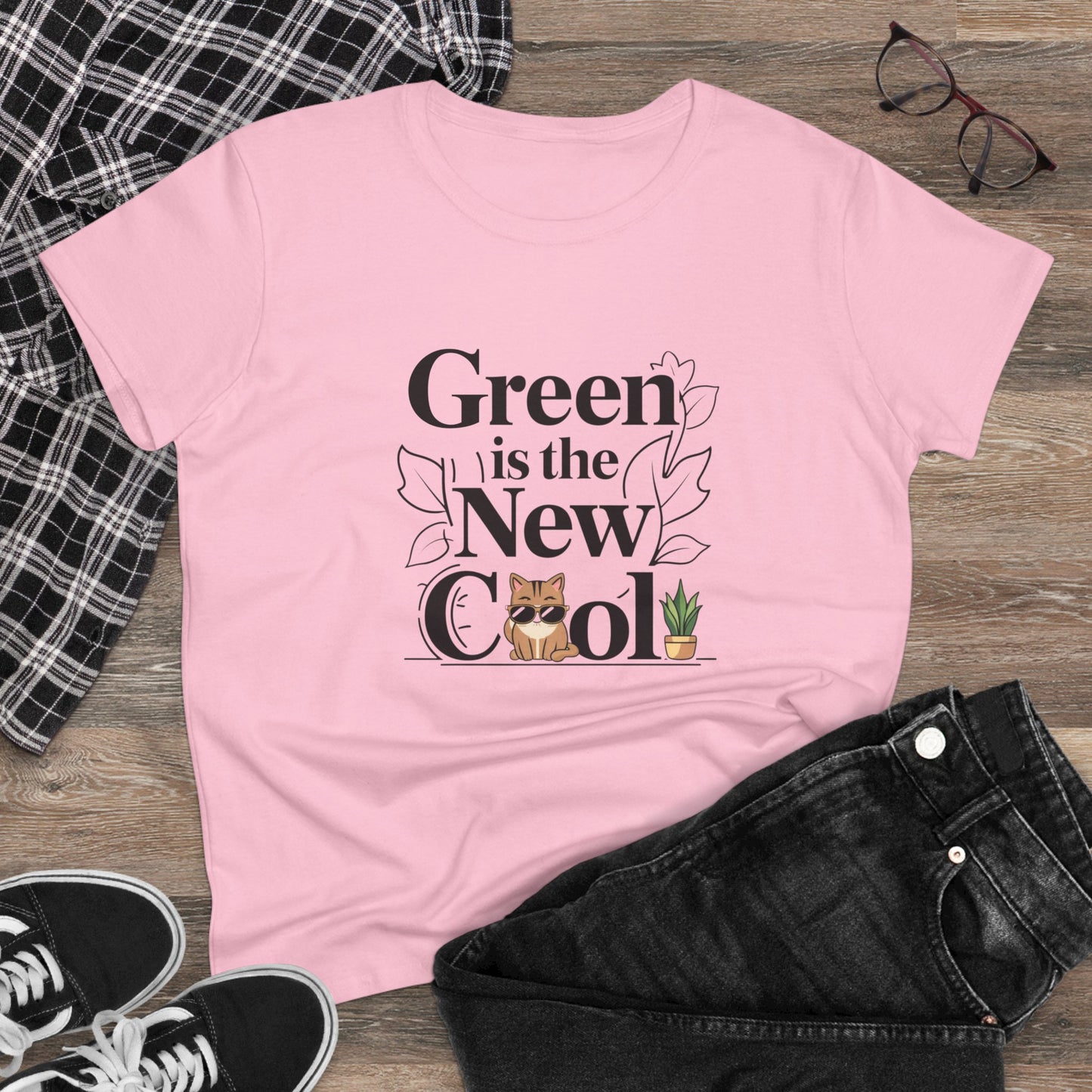 Green Is The New Cool Women Cotton Tshirt