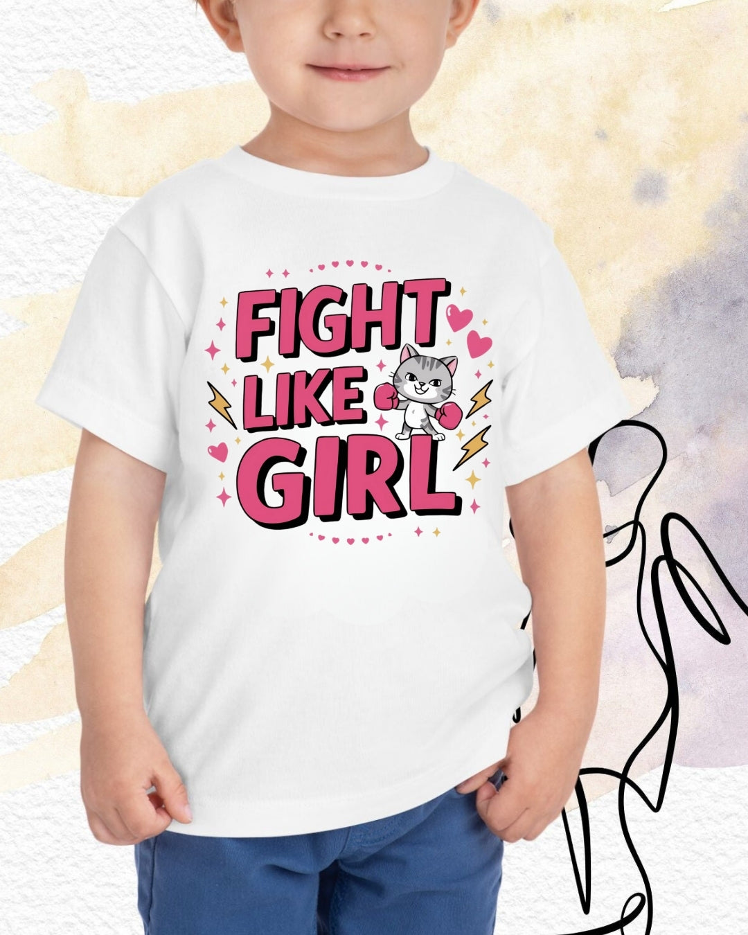 Fight Like Girl Kids Cotton T-Shirt