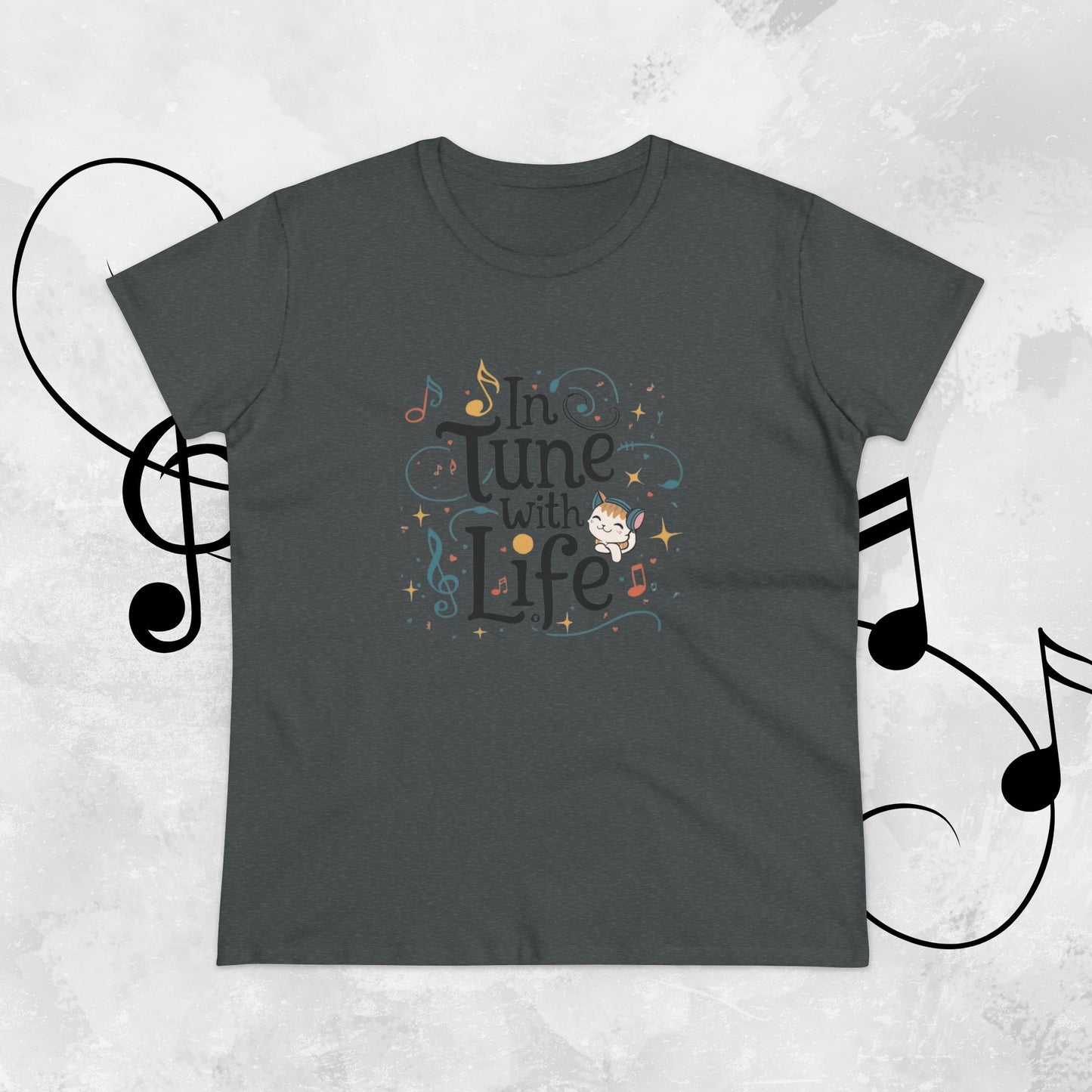 In Tune With Life Women Cotton Tshirt