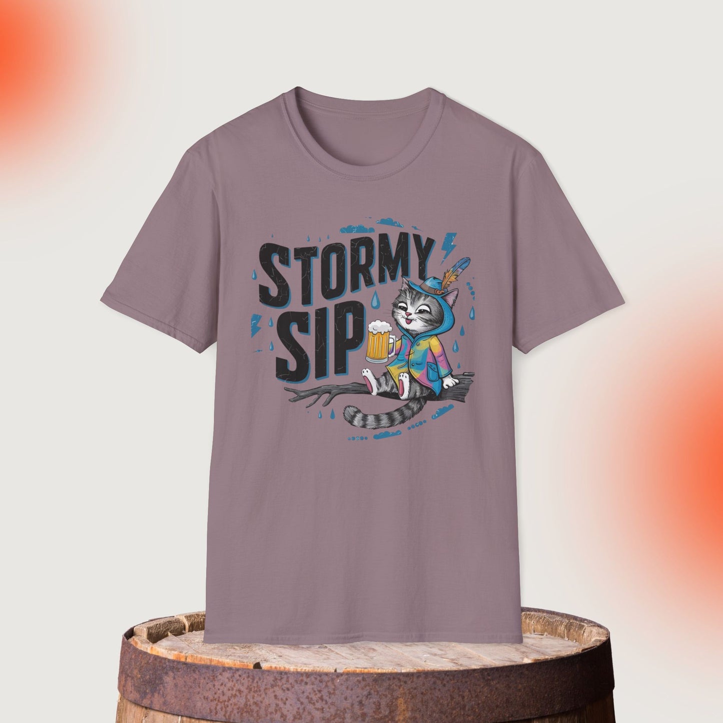 Stormy Sip Cotton Men Tshirt