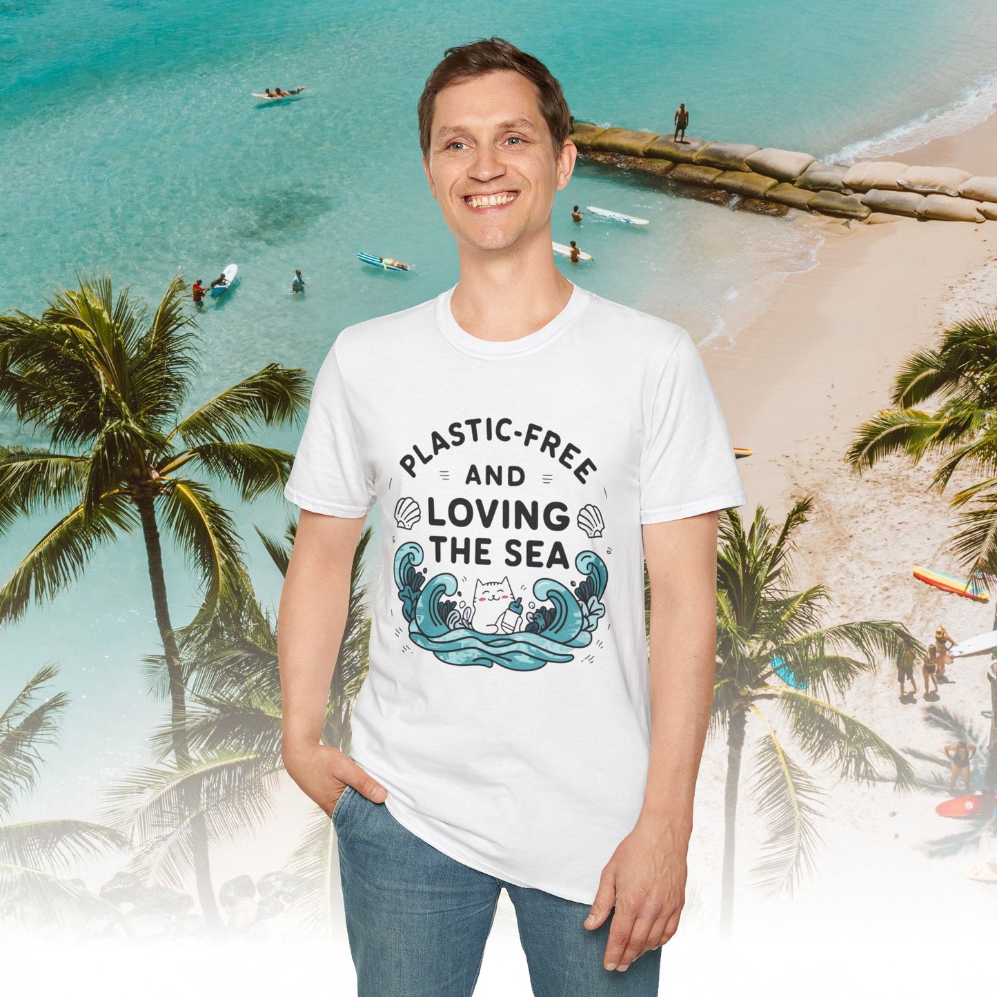 Plastic Free Ocean Cotton T-Shirt