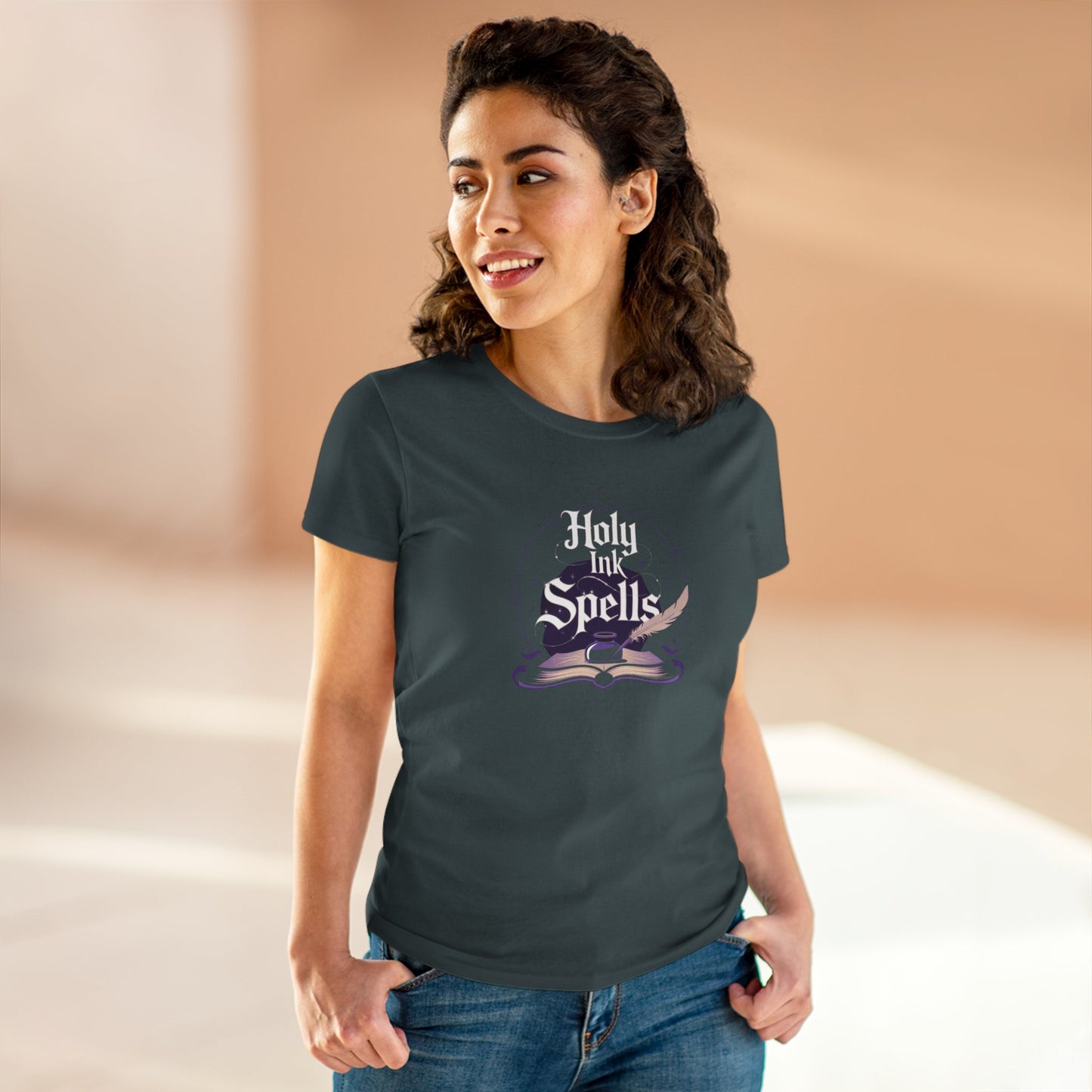 Holy Ink Spells Women Cotton Tshirt