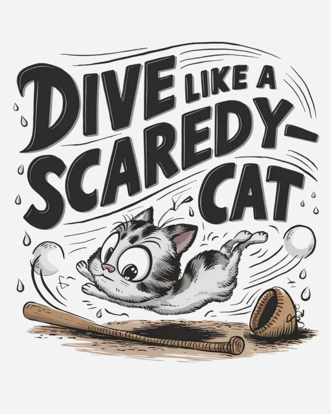 Dive Like Scaredy Cat Heavy Unisex Cotton Crewneck Sweatshirt