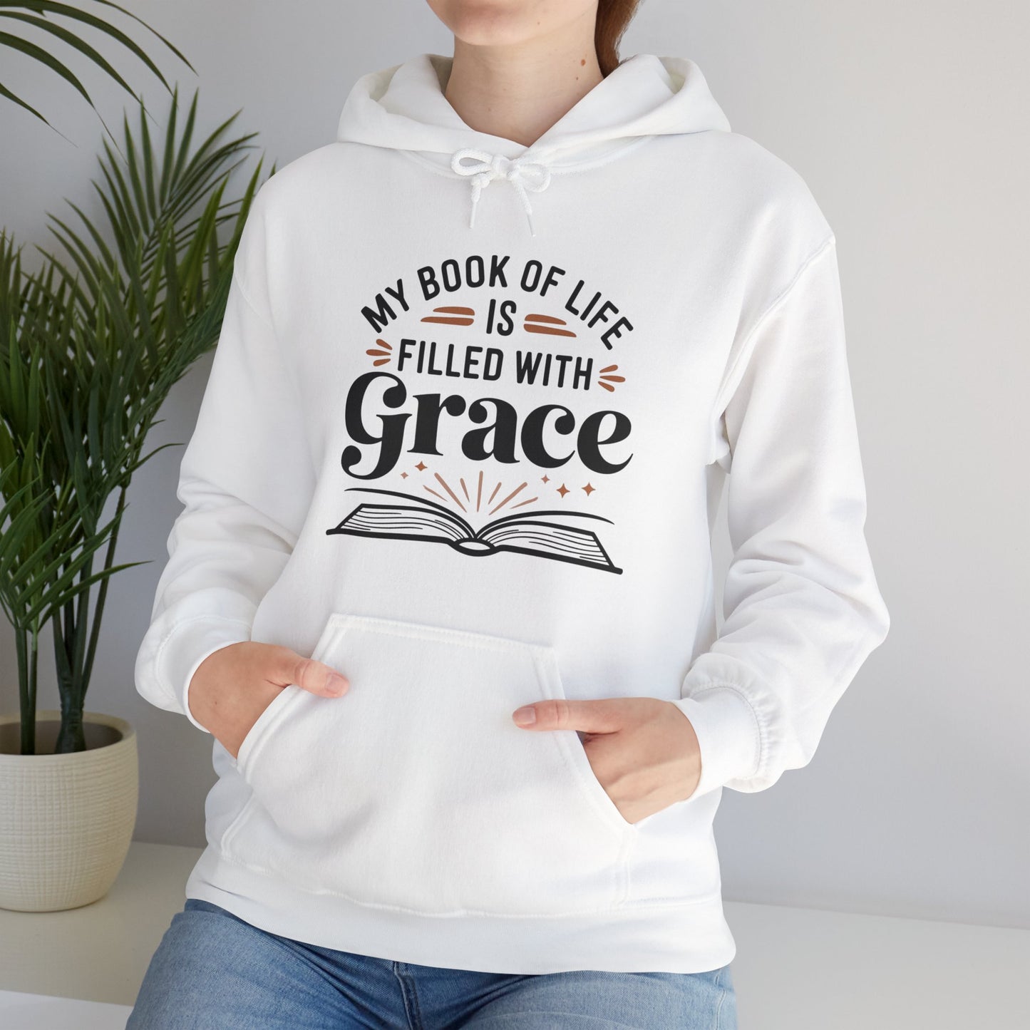 My Book Of Life Filled With Grace Cotton Hoodie