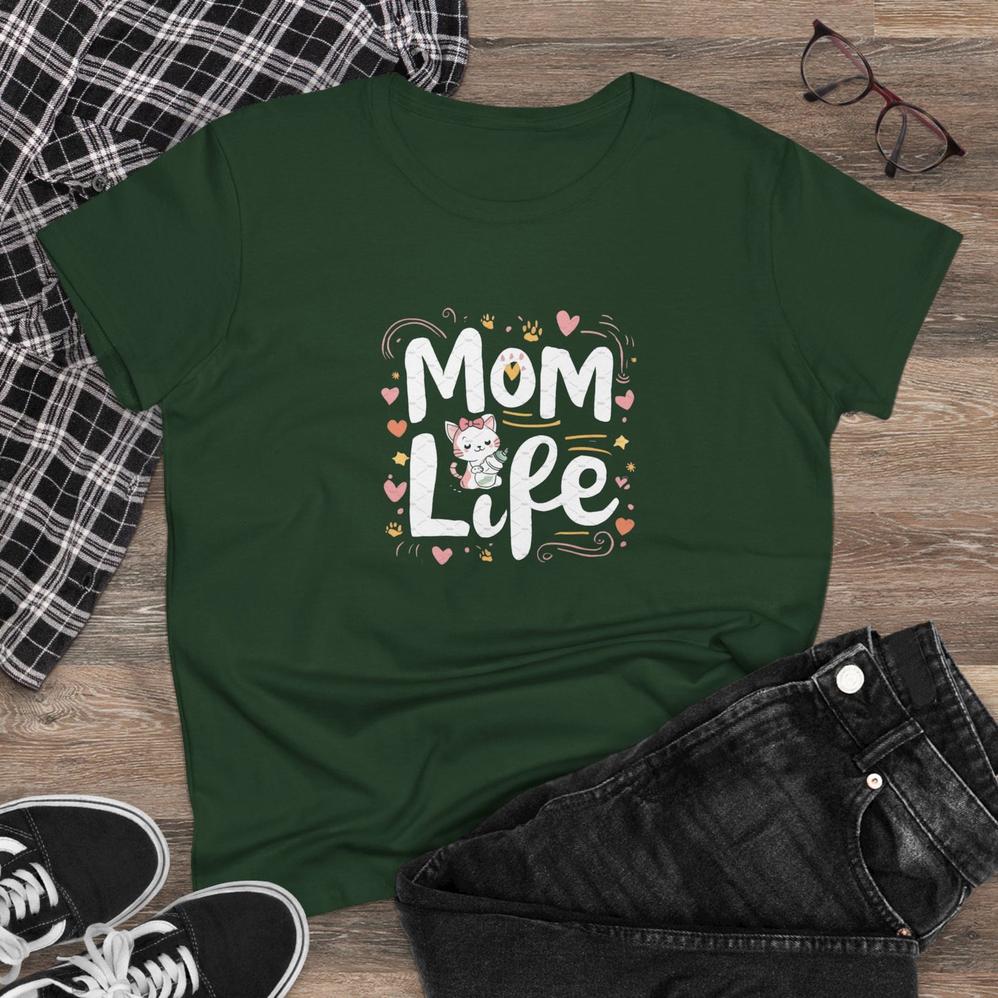 Mom Life Women Cotton Tshirt