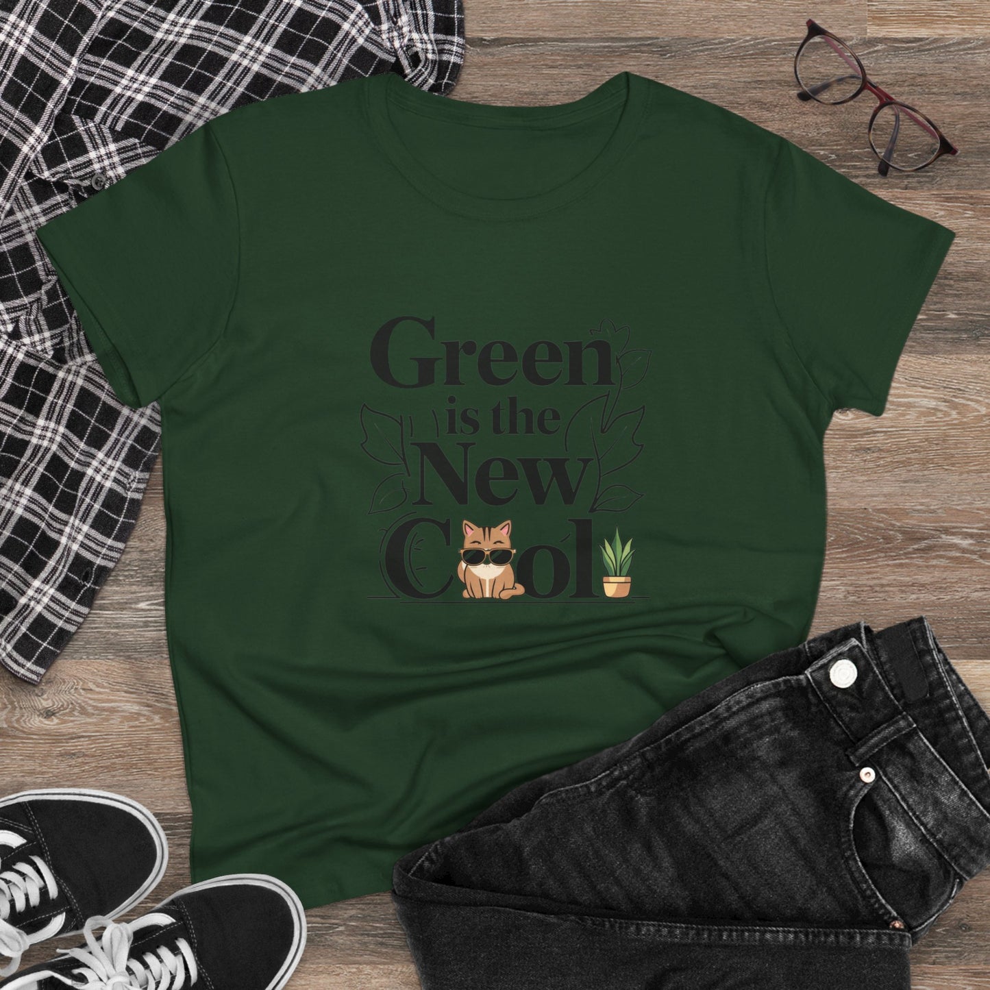 Green Is The New Cool Women Cotton Tshirt