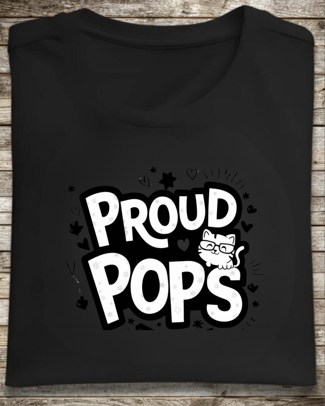 Dad Cat Proud Pops Cotton T-Shirts