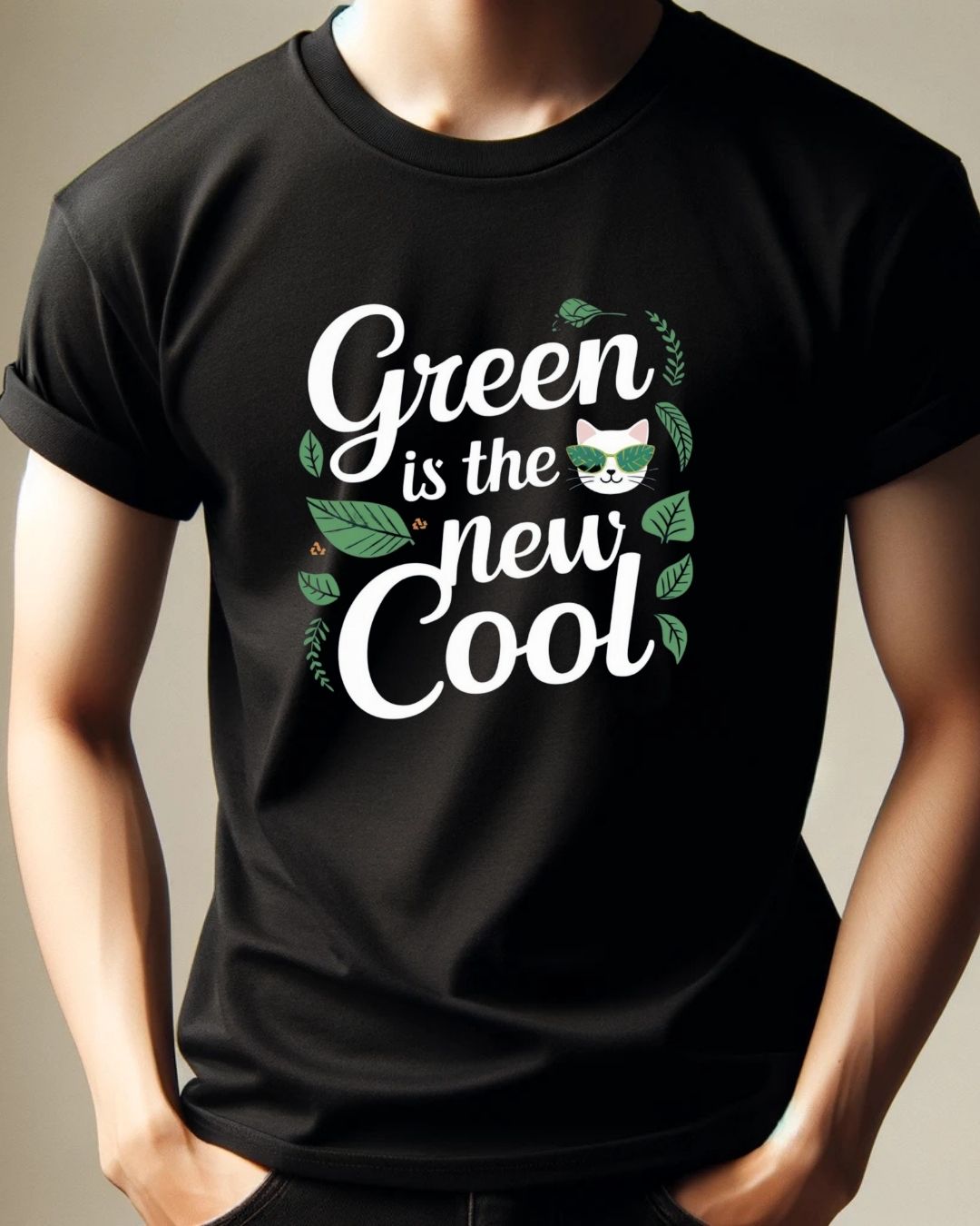 Green Is The New Cool Cotton Tshirts