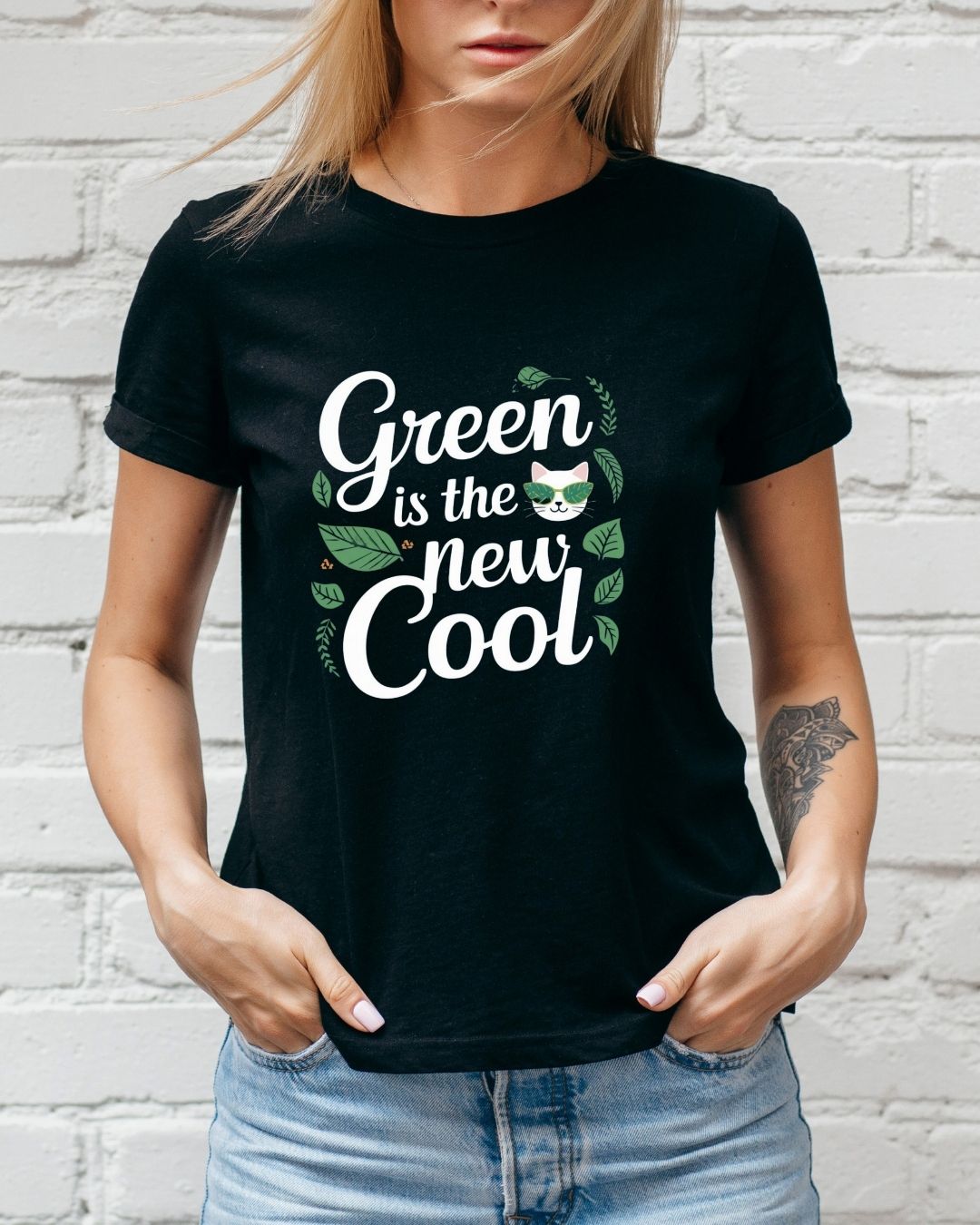 Green Is The New Cool Cotton Tshirts