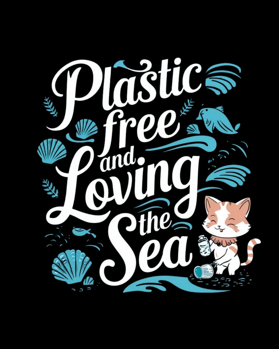 Plastic Free & Loving Sea Cotton Tshirt