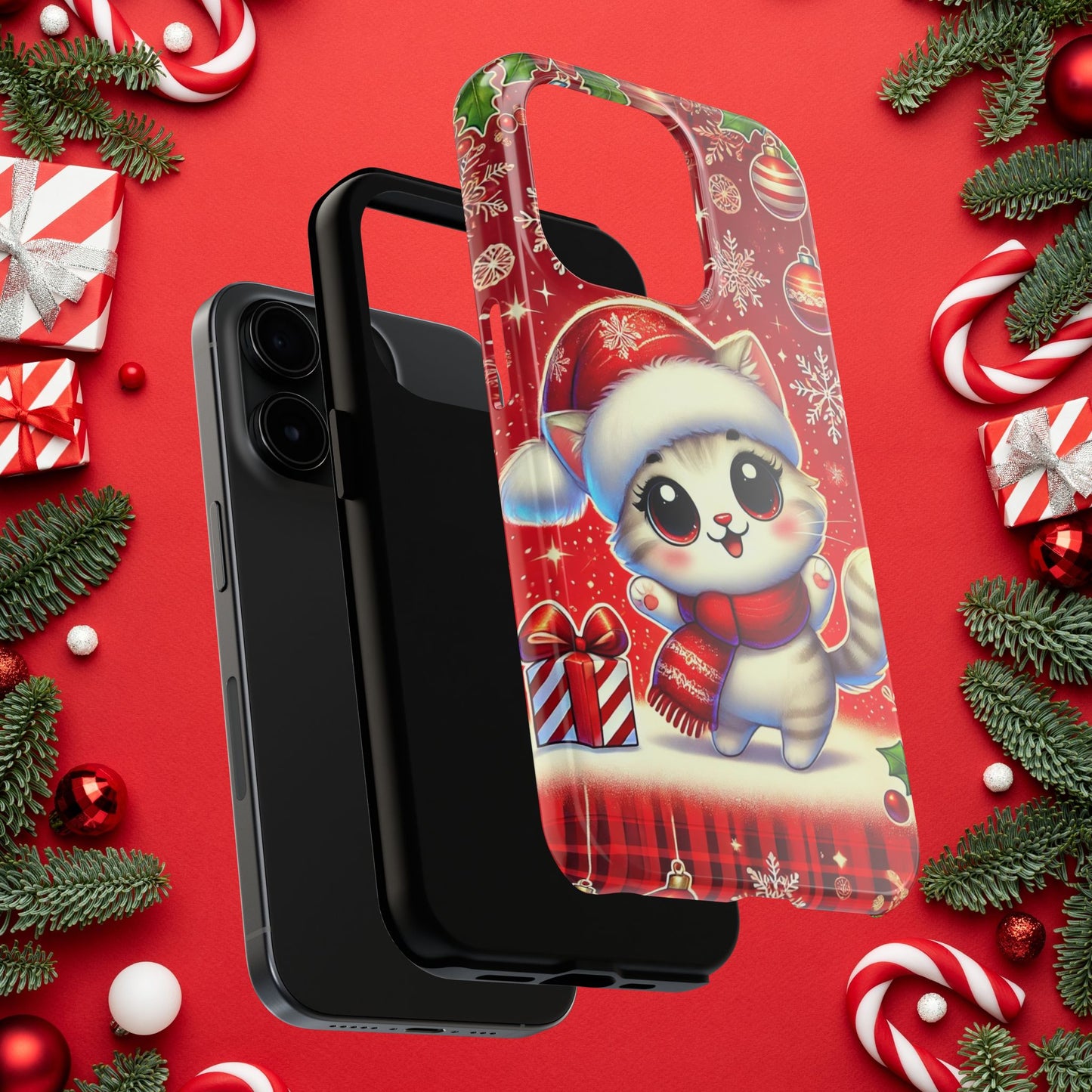 Merry Meows Wireless Charging Support Tough Case