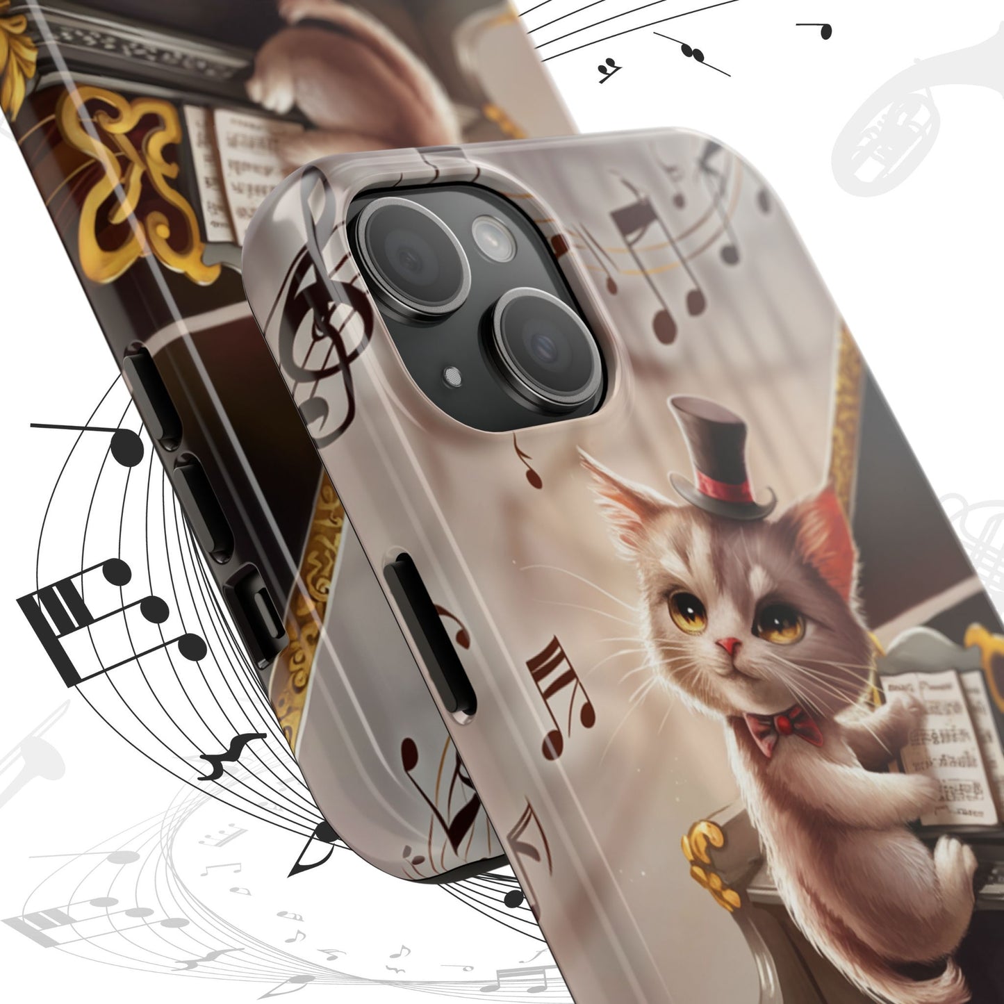 Meowsic Shield Wireless Charging Support Tough Case