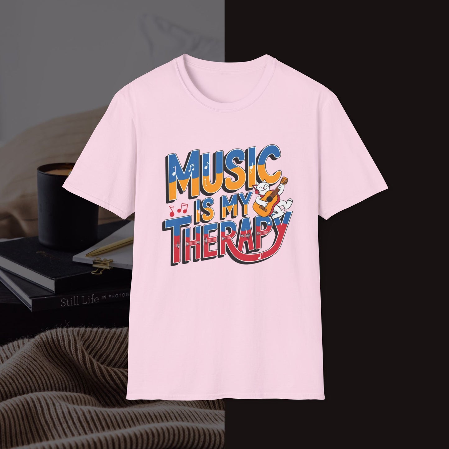Music Is My Therapy Music Idiom Unisex Softstyle T-Shirt