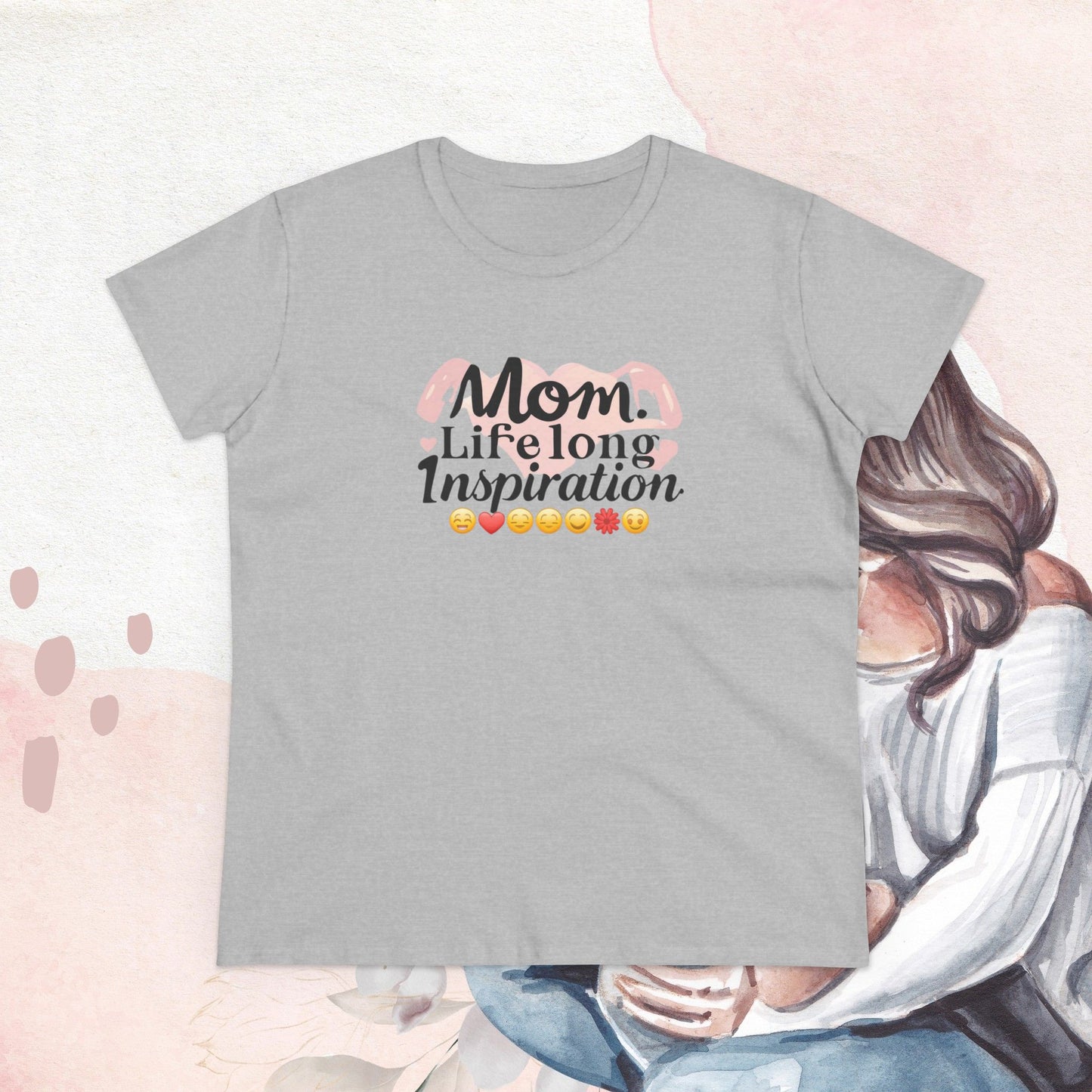 Mom Life Long Inspiration Women Cotton Tshirt