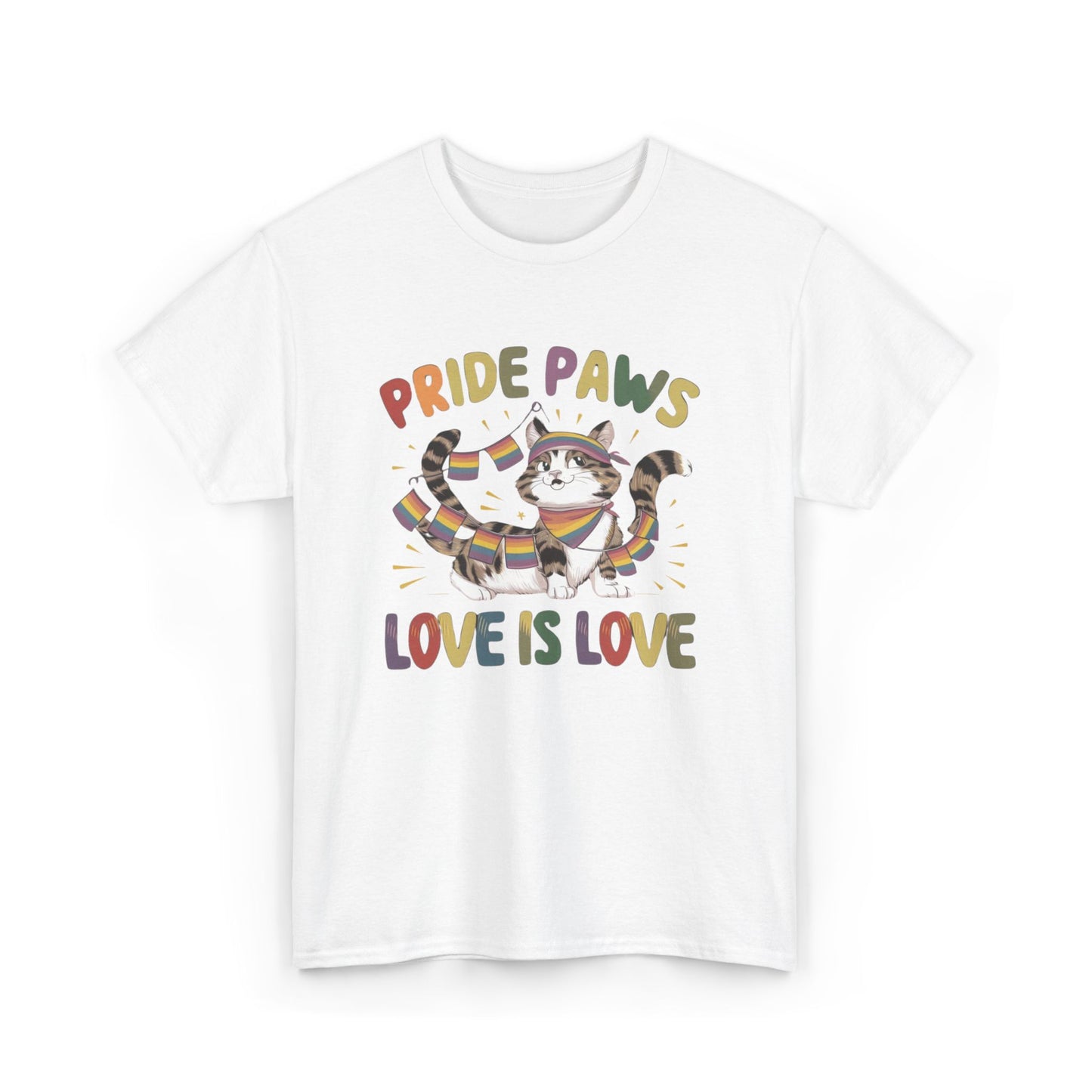 Pride Paws Love Is Love LGBT Pride Promoting Pride Equality and Love LGBT Cotton TShirt