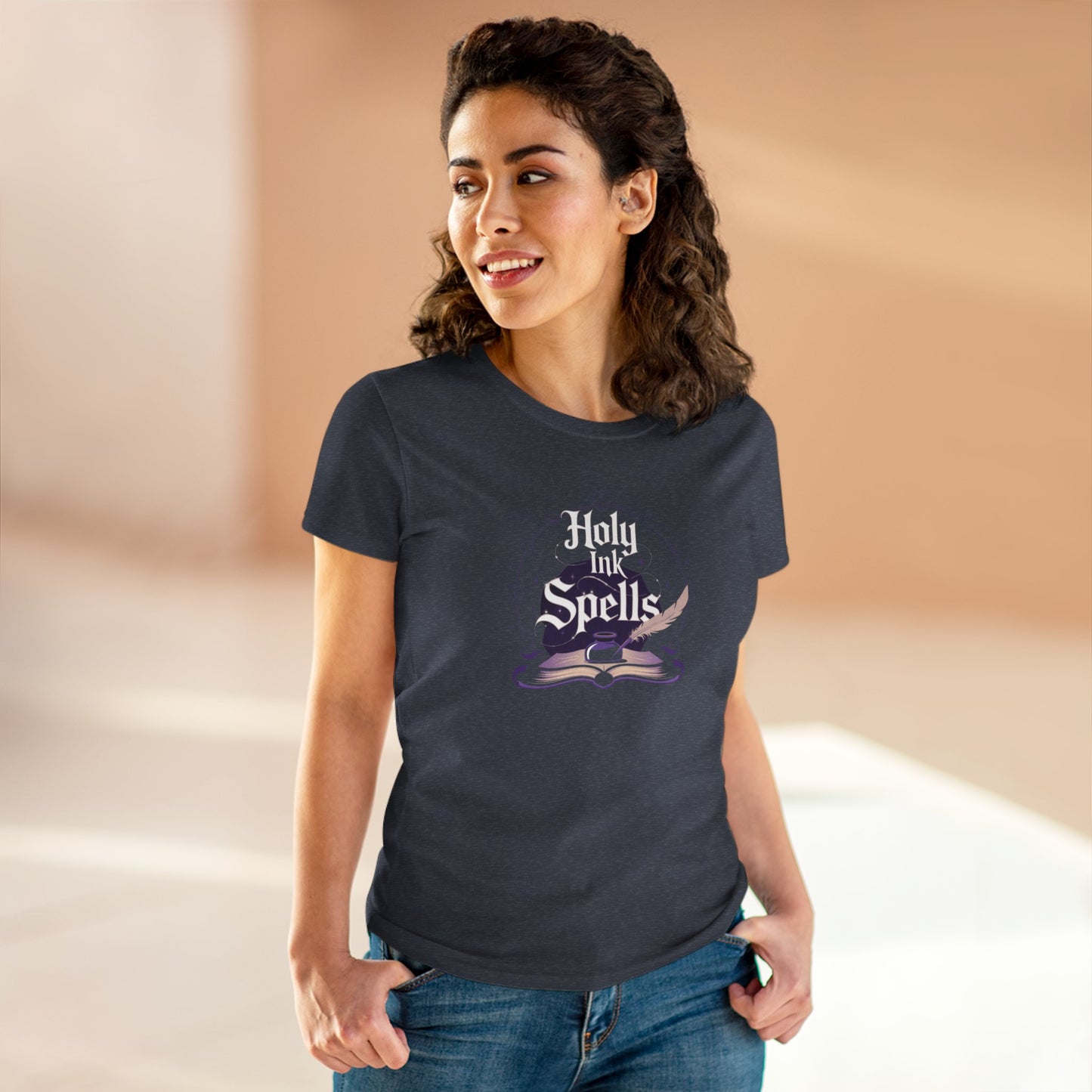 Holy Ink Spells Women Cotton Tshirt