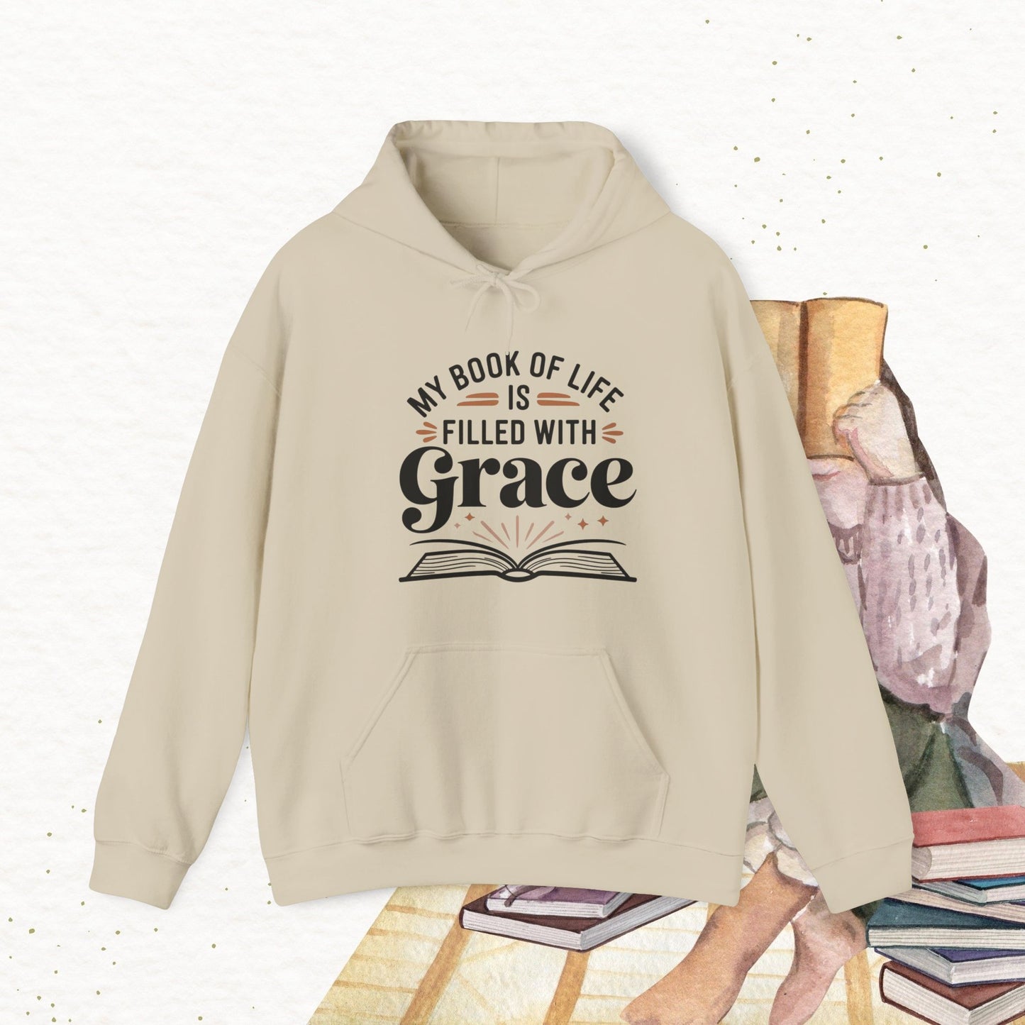 My Book Of Life Filled With Grace Cotton Hoodie