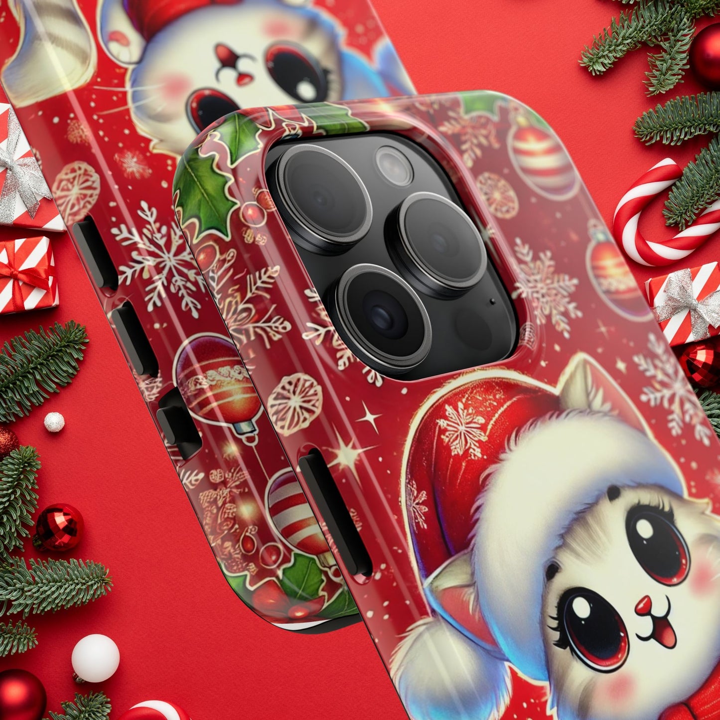 Merry Meows Wireless Charging Support Tough Case