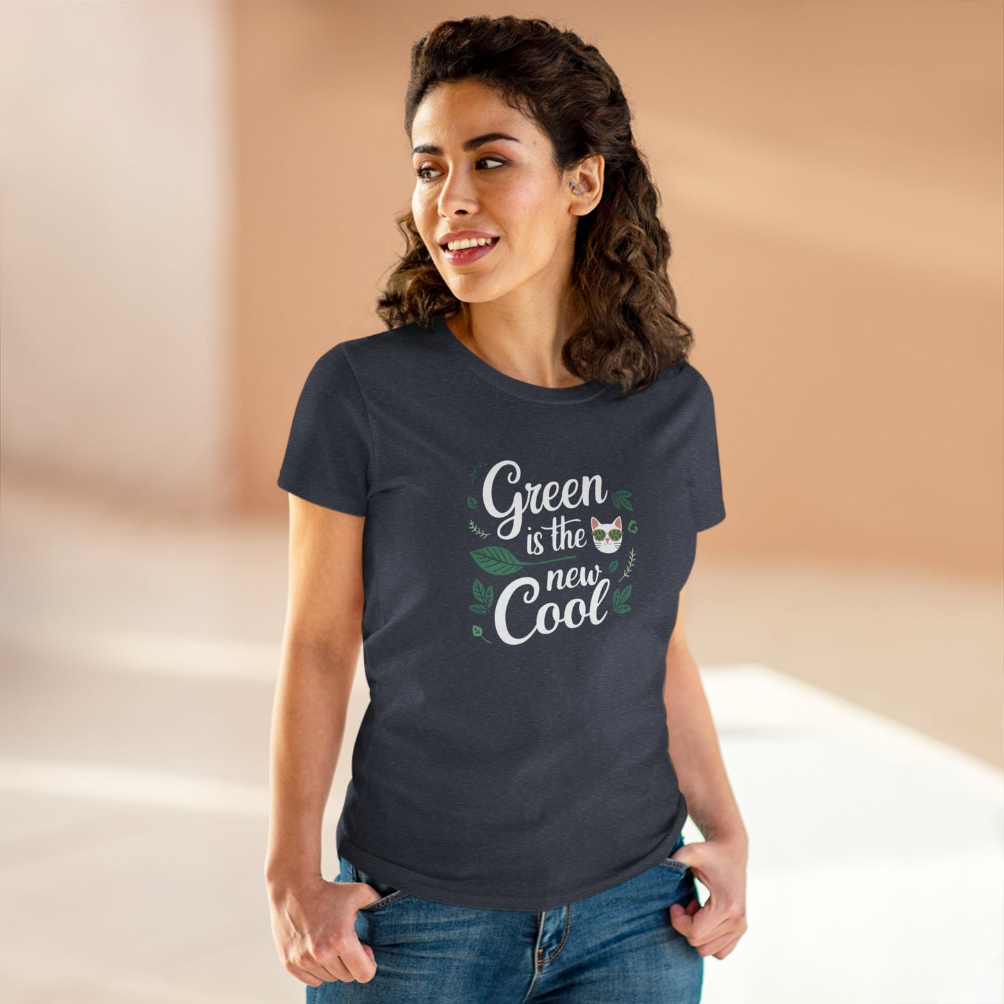 Green Is The New Cool Cotton Women Tshirt