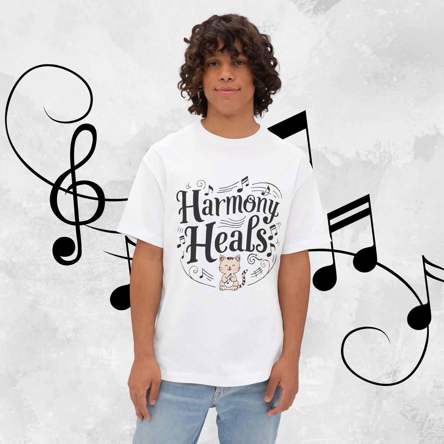 Harmony Heal Unisex Musiclover Oversized Boxy Tshirt