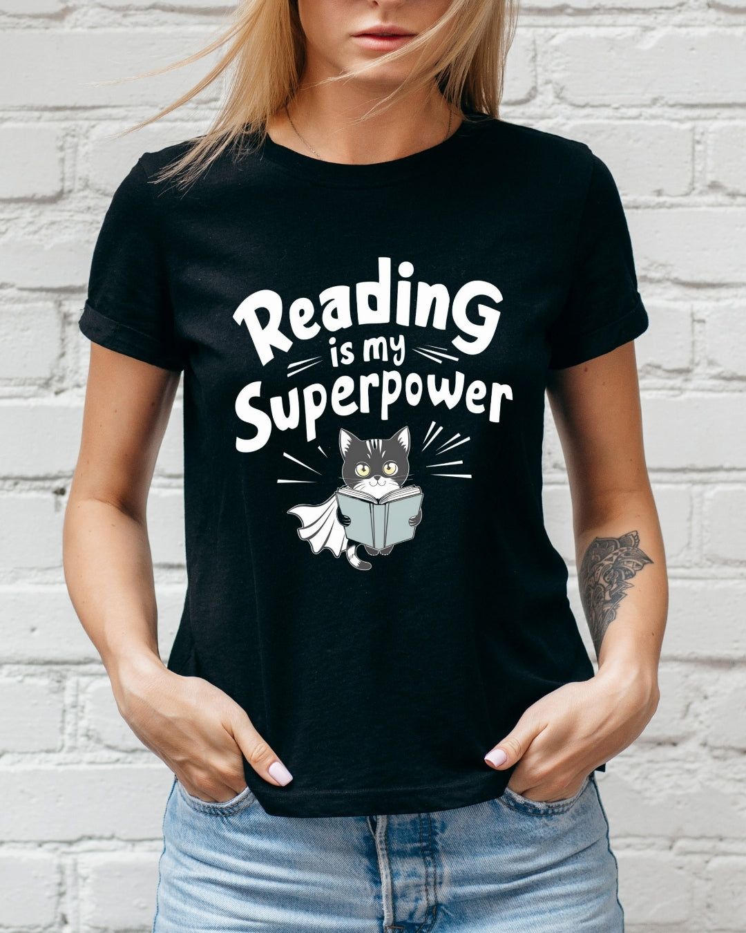 Reading Is My Superpower Booklover Cotton Tshirts