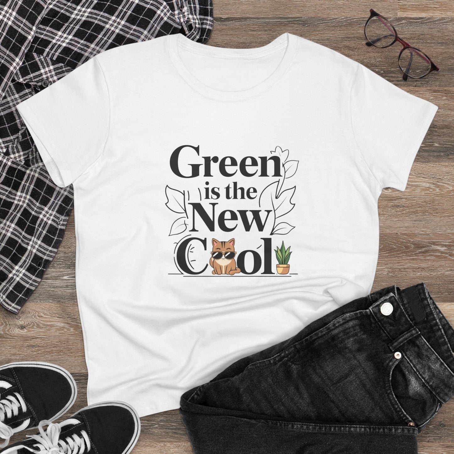 Green Is The New Cool Women Cotton Tshirt