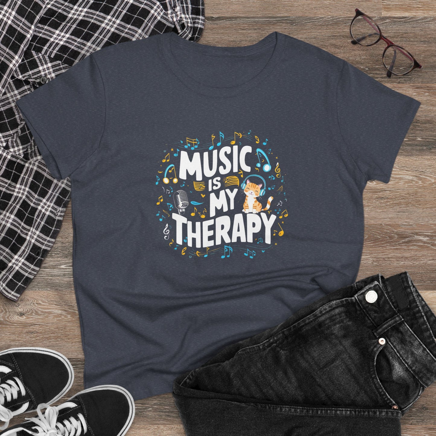 Music Is My Therapy Women Tshirts