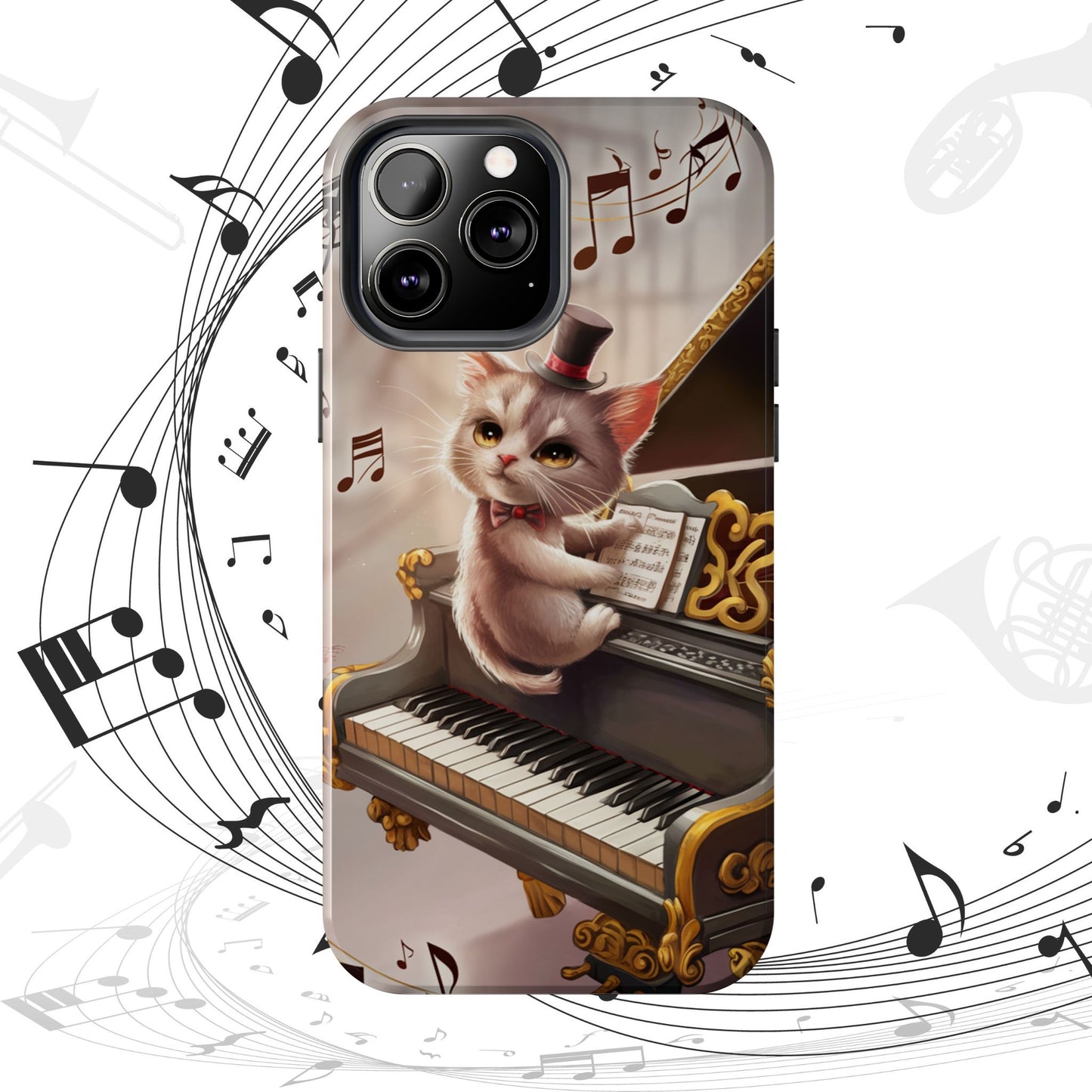 Meowsic Shield Wireless Charging Support Tough Case