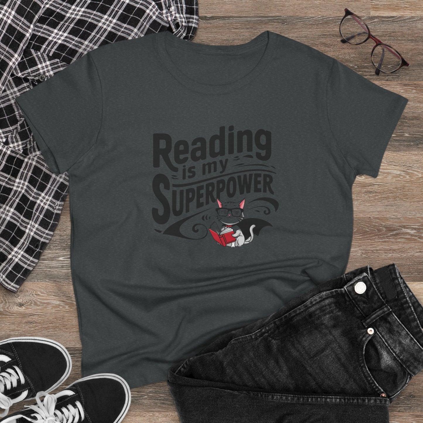 Reading Is My Superpower Book Lovers Women Cotton T-Shirt