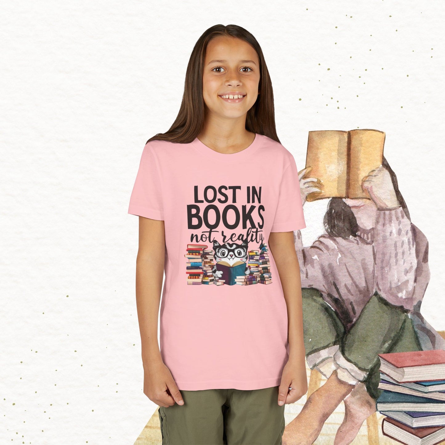 Lost In Book Youth Heavy Cotton T-Shirt