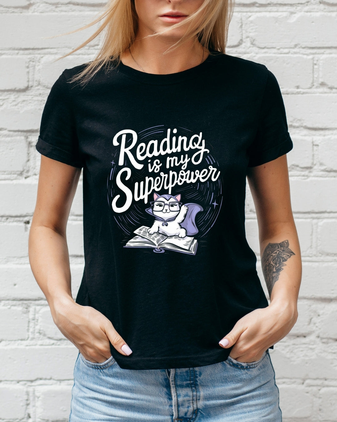 Book Lovers T-Shirt Reading Is My Superpower Cotton Tshirt