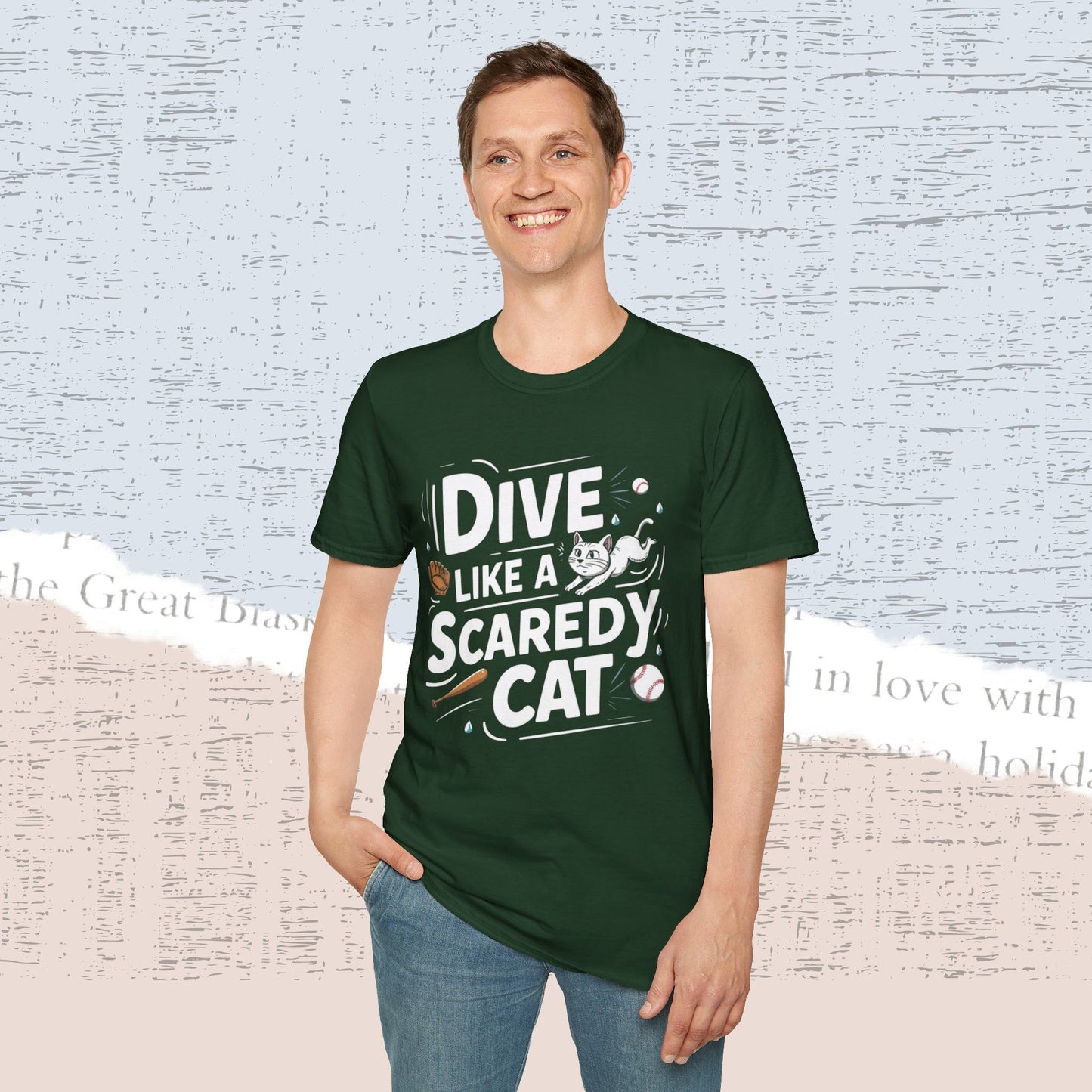 Dive Like Scaredy Cat Cotton Men Tee