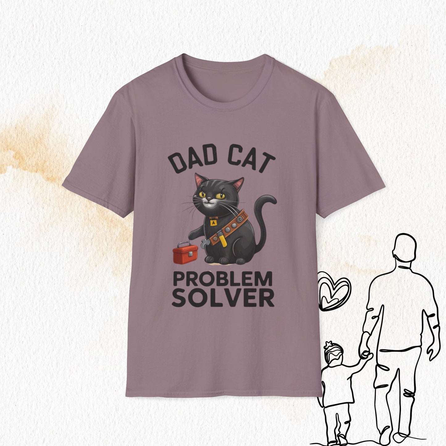 Dad Cat Problem Solver Cotton Men Tshirt