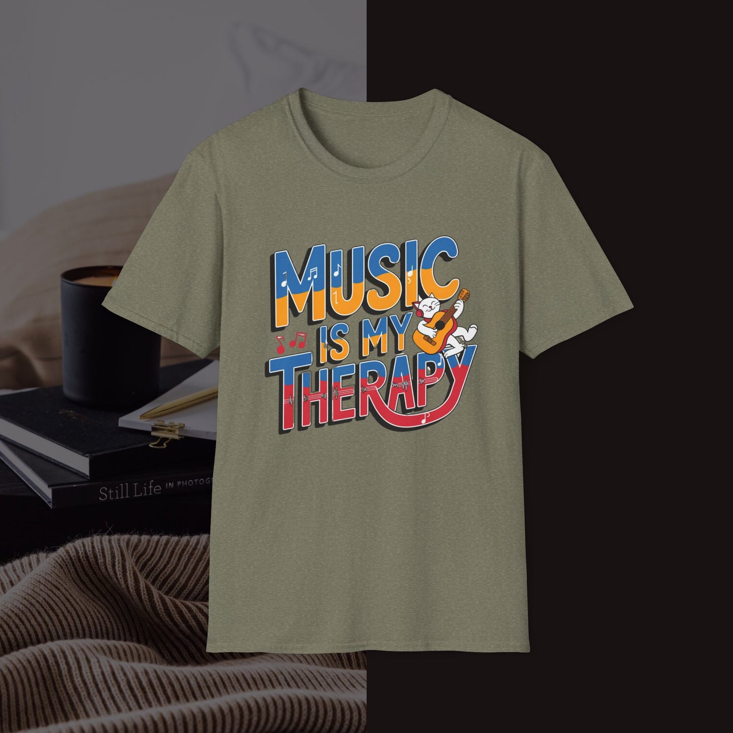 Music Is My Therapy Music Idiom Unisex Softstyle T-Shirt