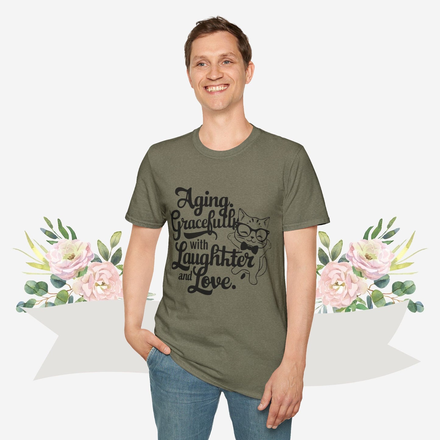 Aging Gracefully With Laughter and Love Cotton Men Tee