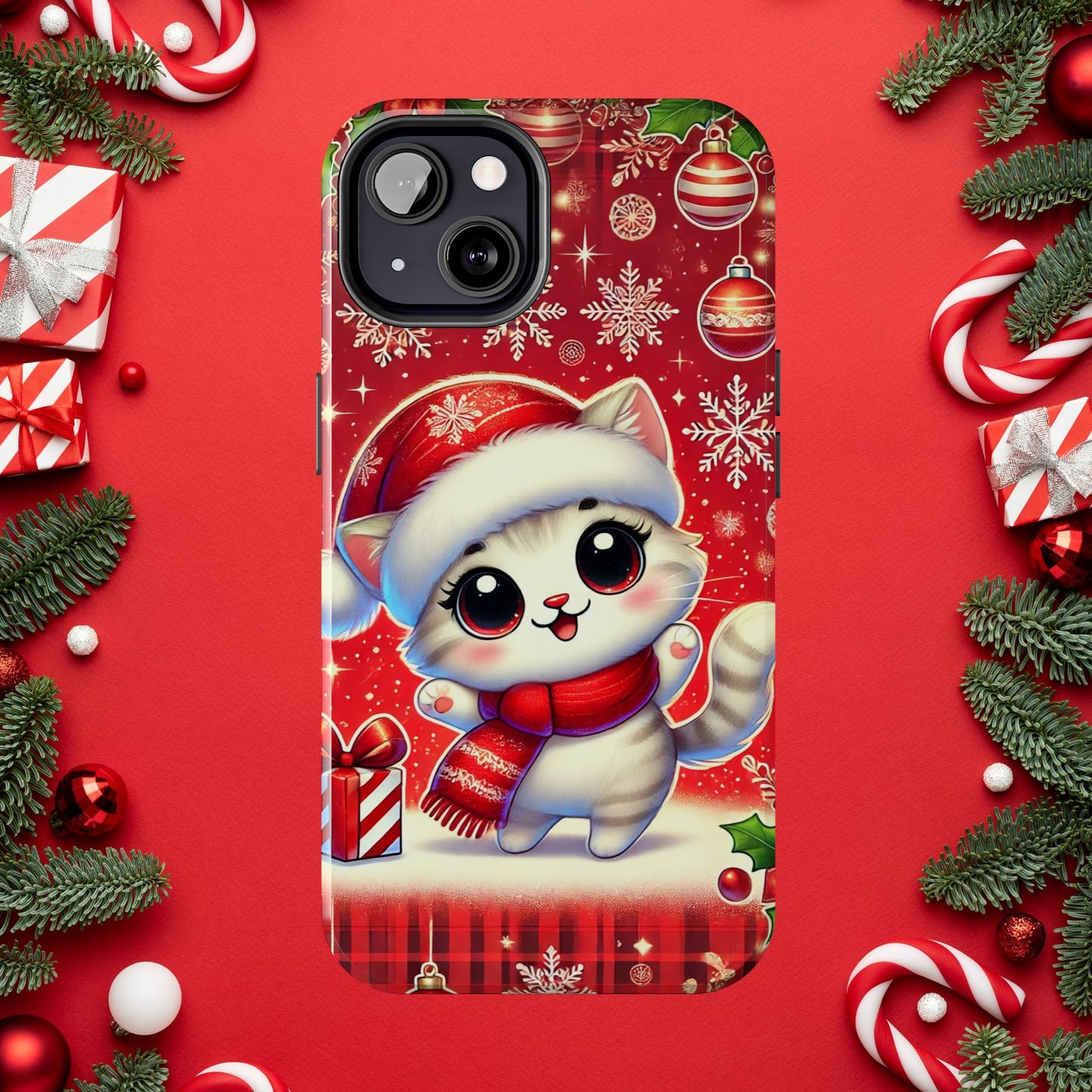 Merry Meows Wireless Charging Support Tough Case