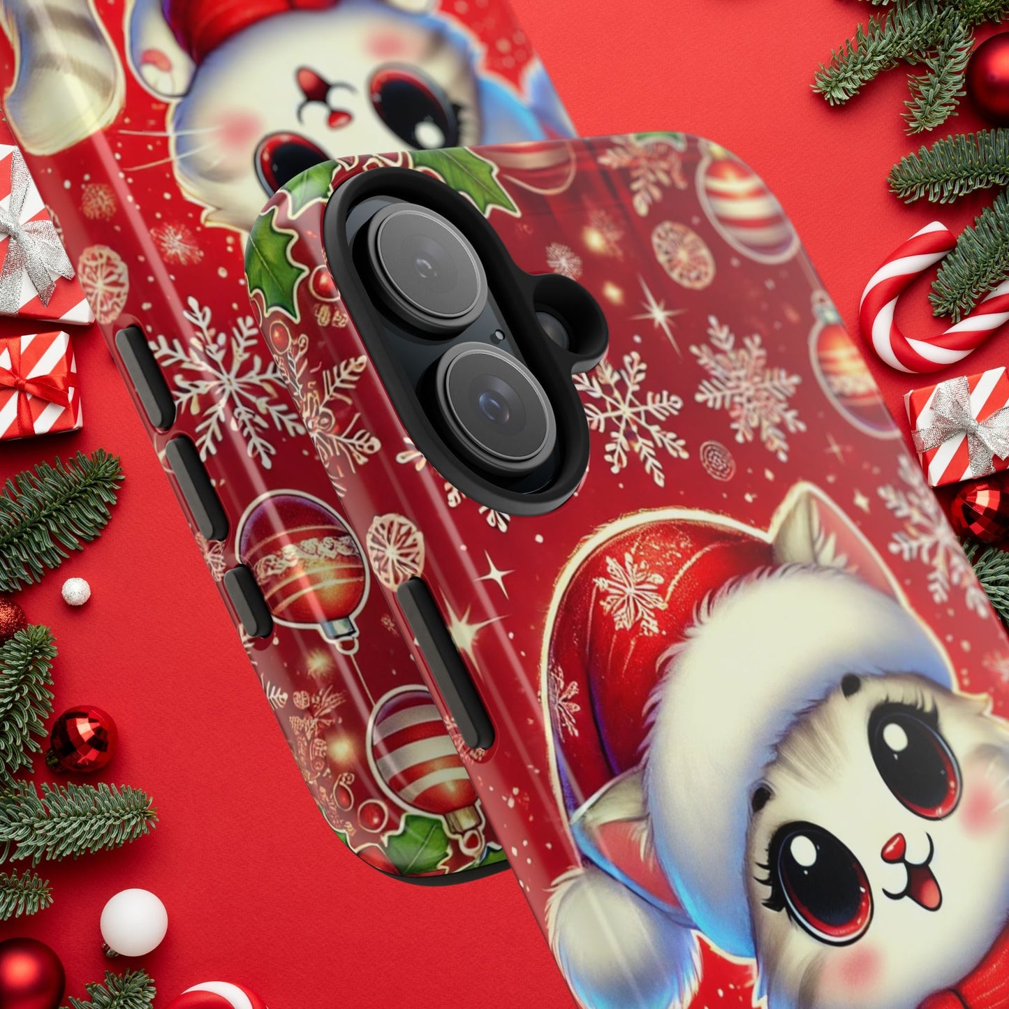 Merry Meows Wireless Charging Support Tough Case