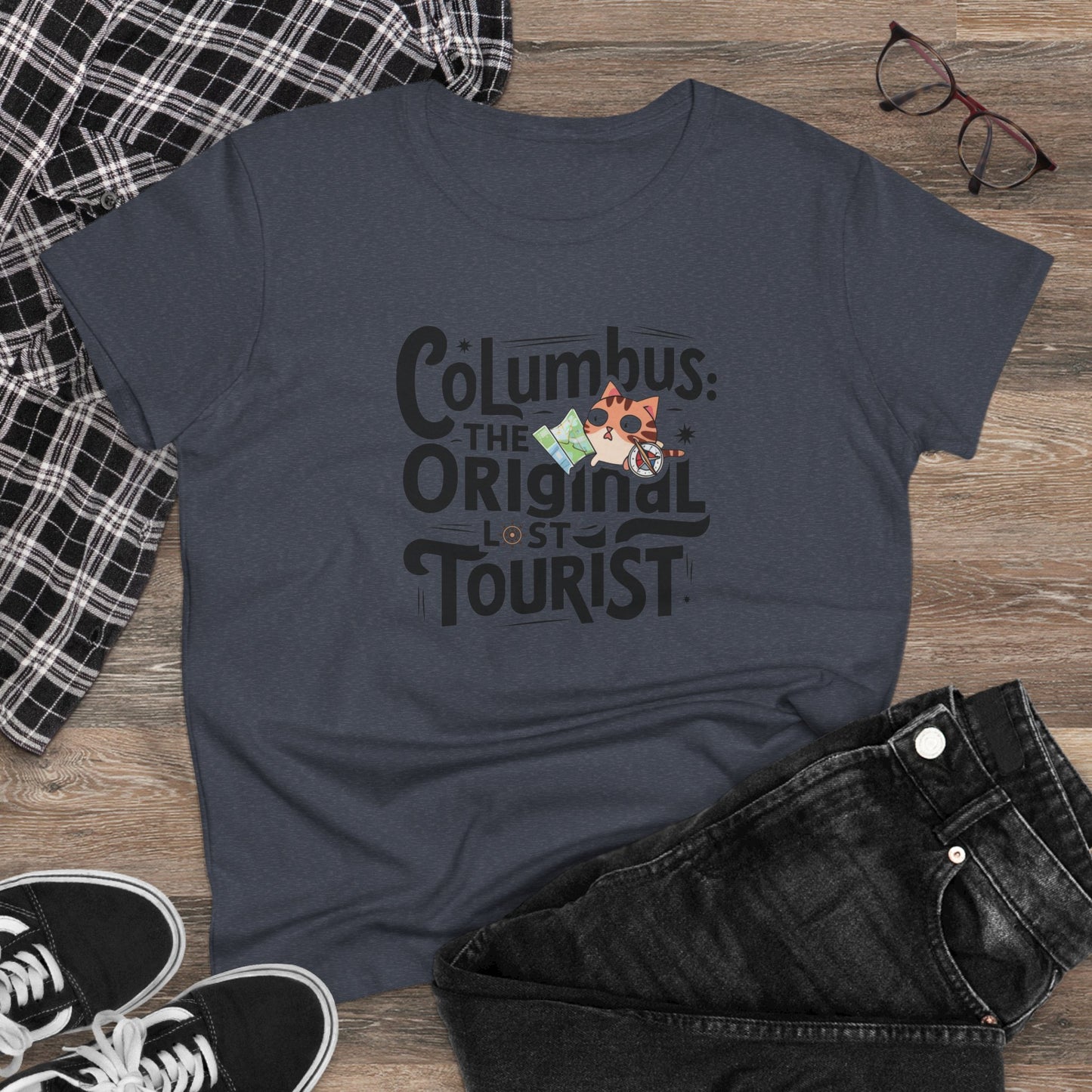 Columbus The Original Lost Tourist Cotton Women Tshirt