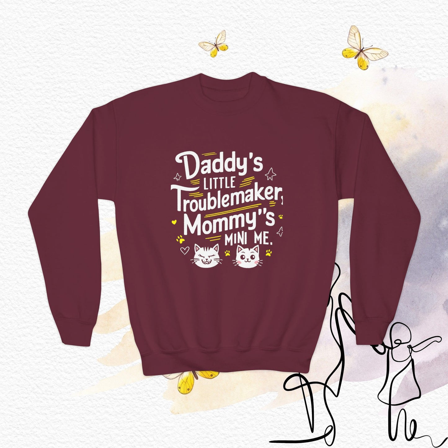 Mini-Lioness Meowster Youth Crewneck Sweatshirt