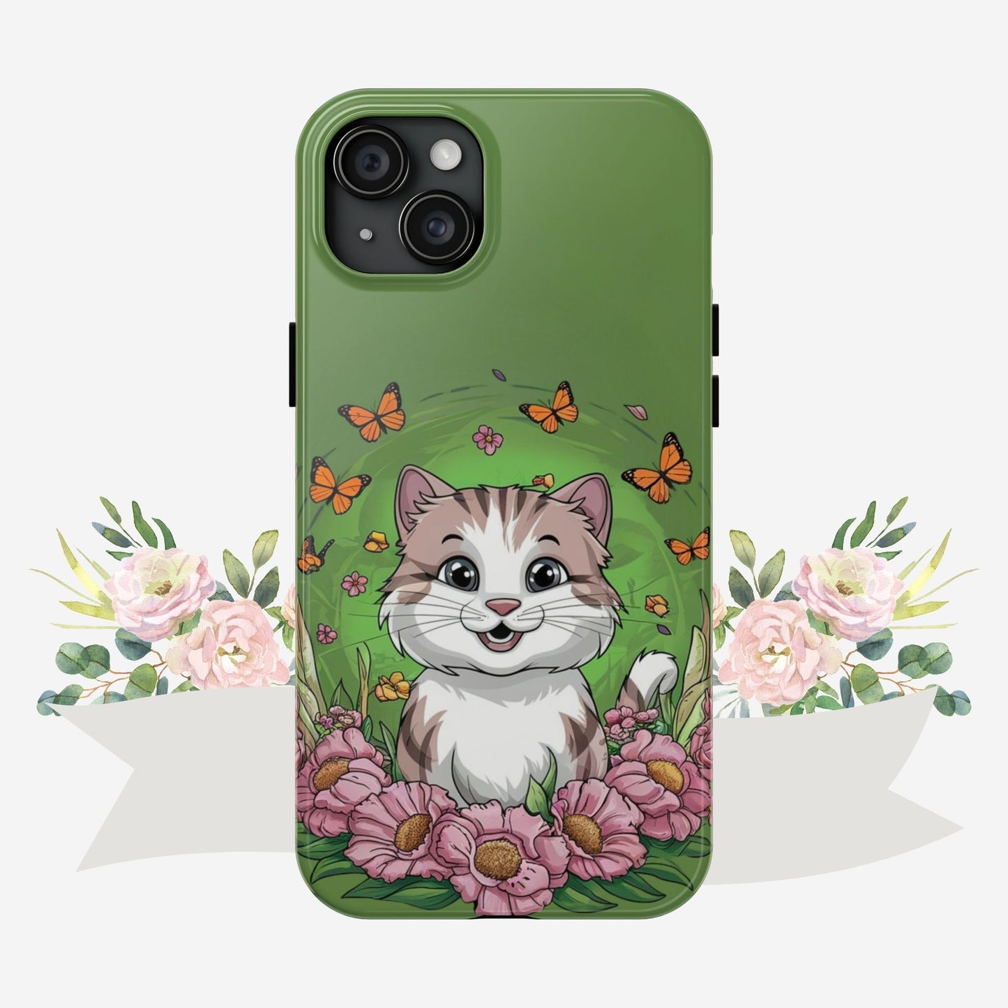 Green Mewsic Wireless Charging Support Tough Case