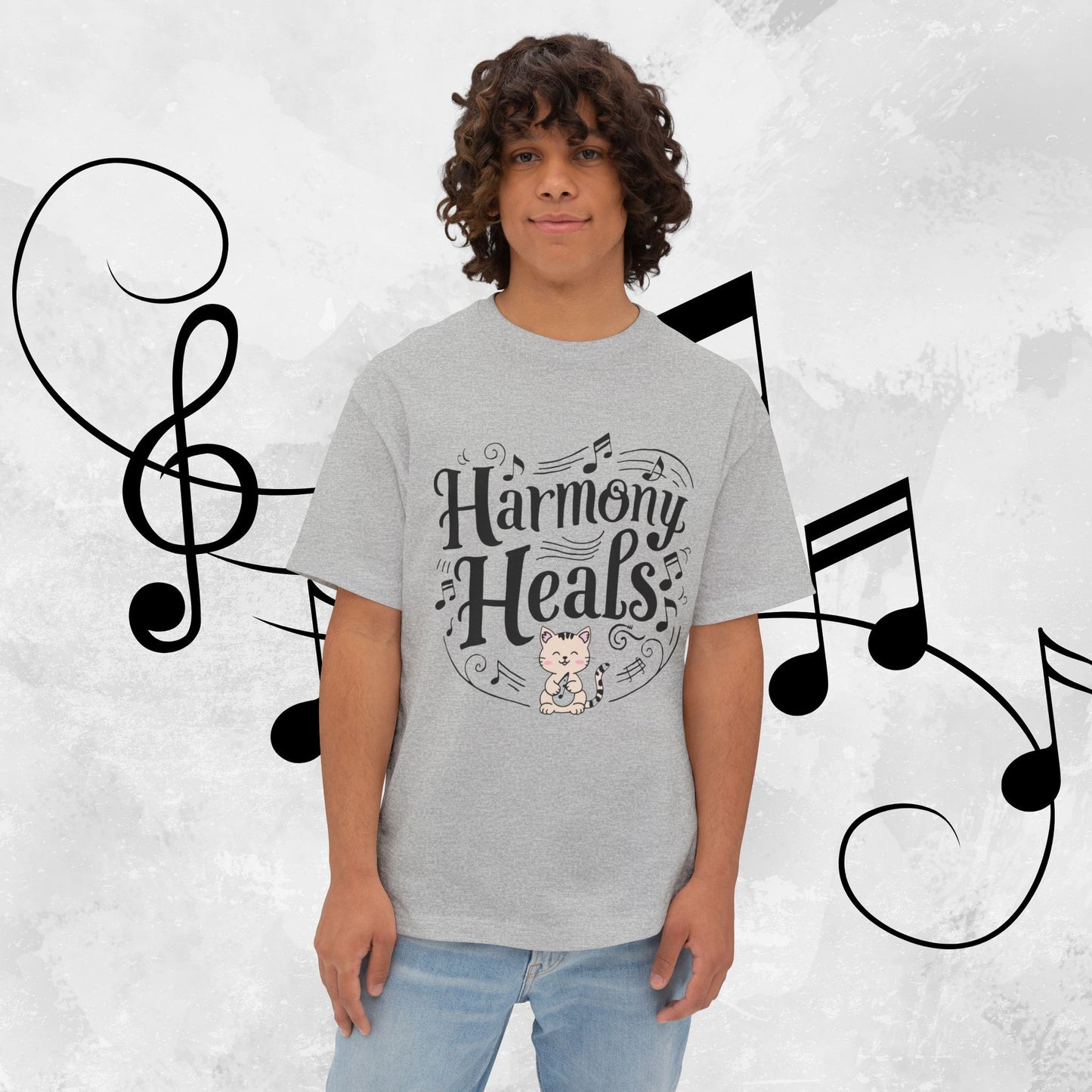 Harmony Heal Unisex Musiclover Oversized Boxy Tshirt