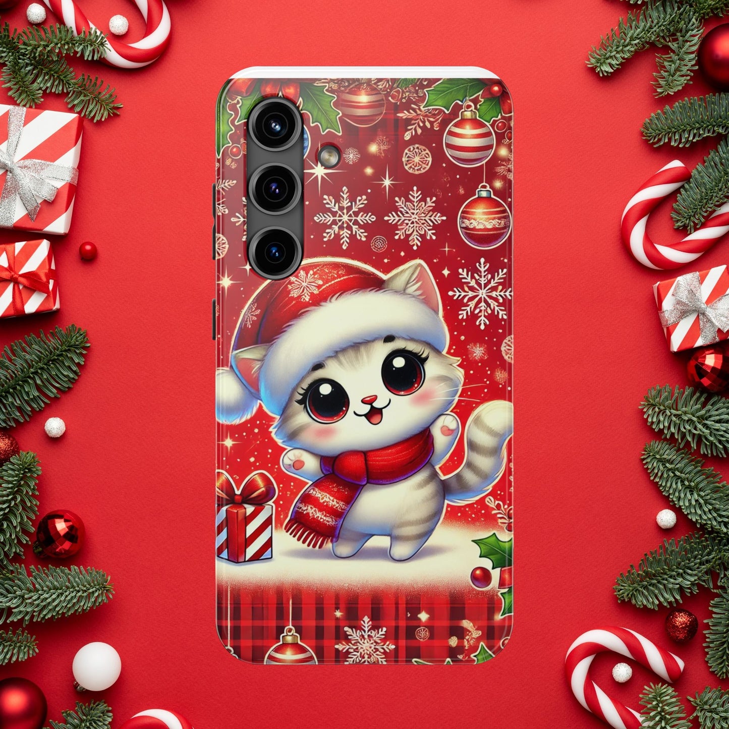 Merry Meows Wireless Charging Support Tough Case