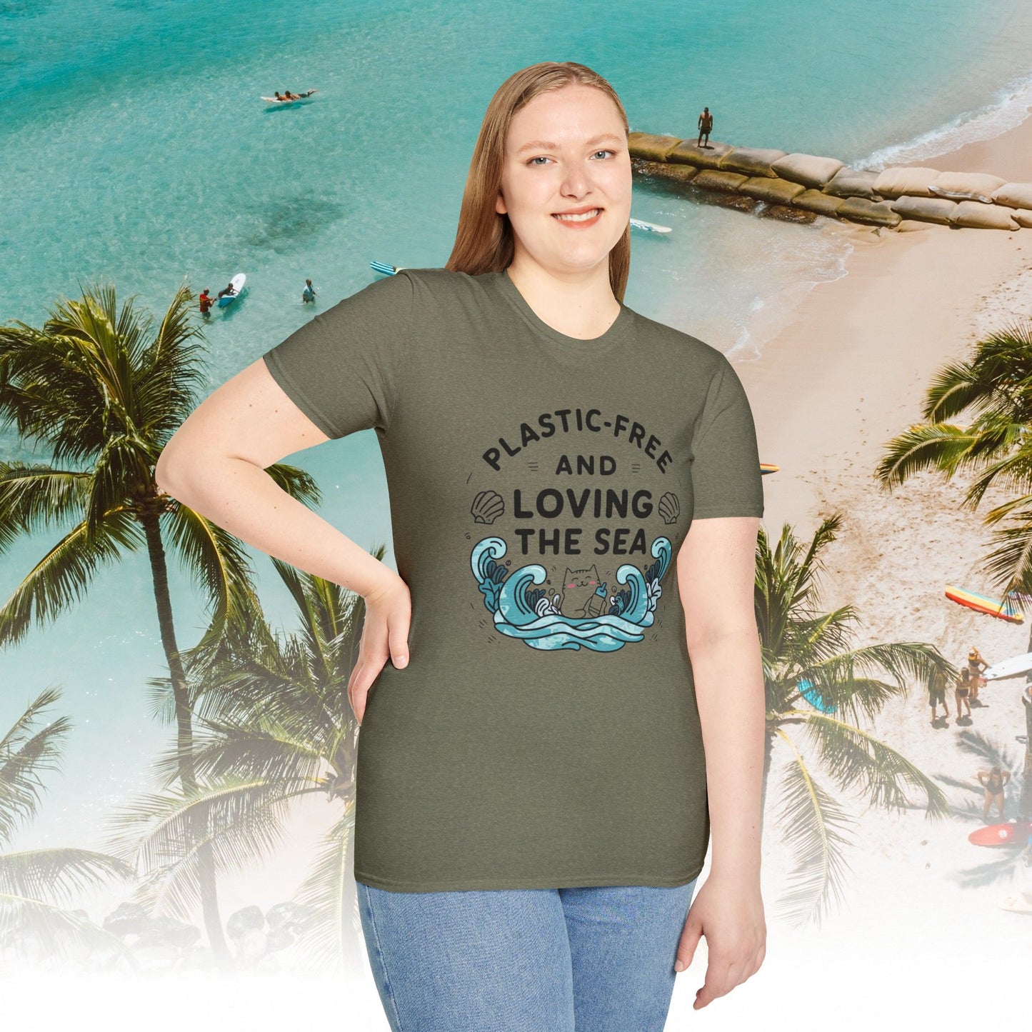 Plastic Free Ocean Cotton T-Shirt