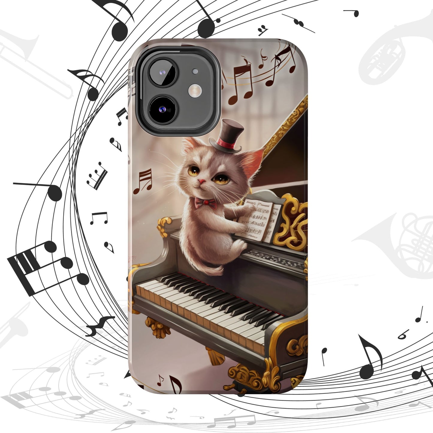 Meowsic Shield Wireless Charging Support Tough Case
