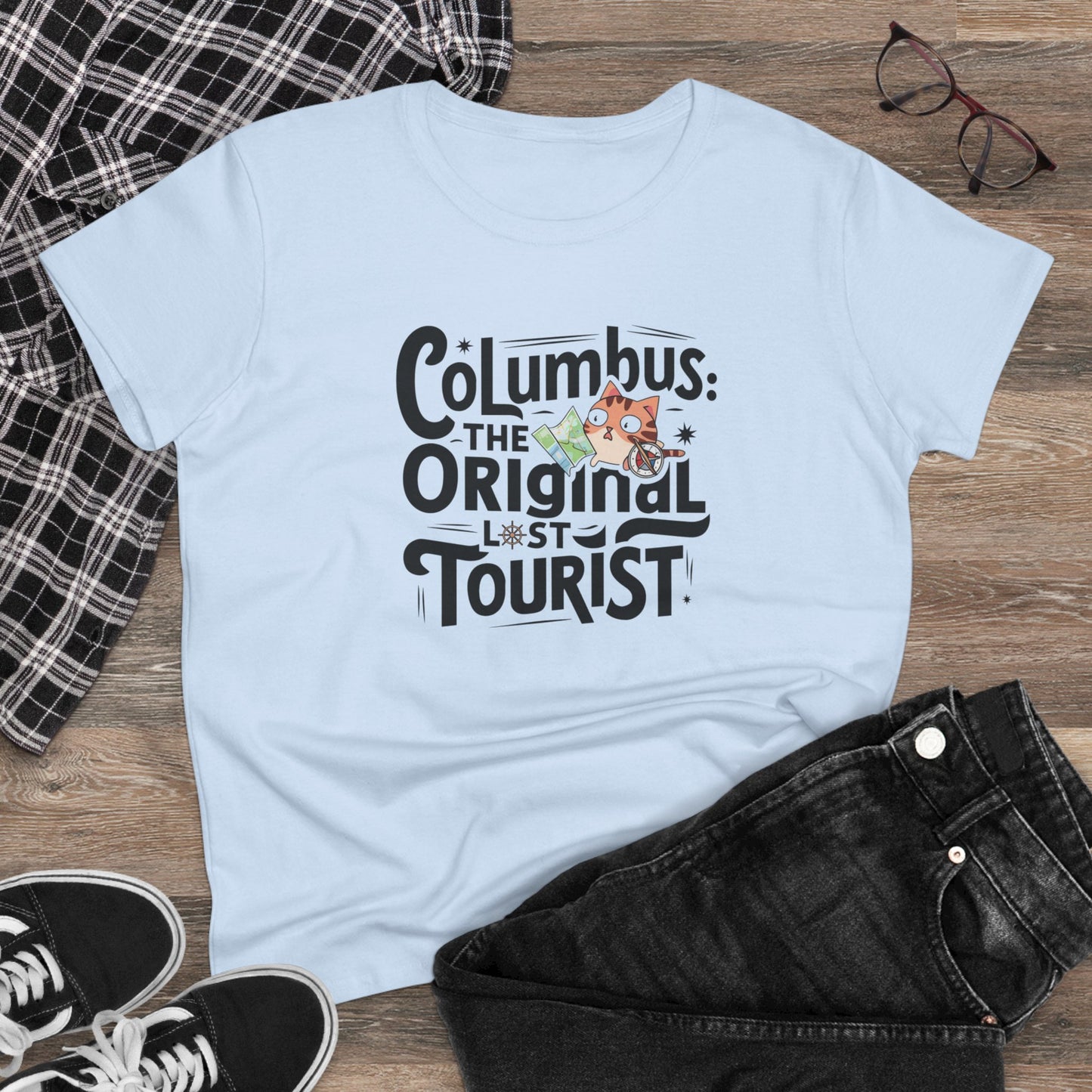 Columbus The Original Lost Tourist Cotton Women Tshirt