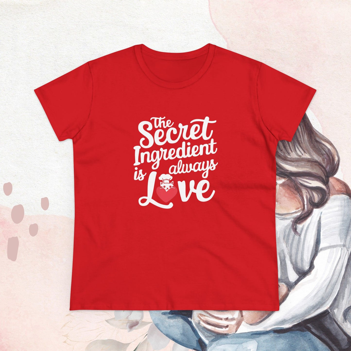 Secret Ingredient Is Love Women Cotton Tshirt