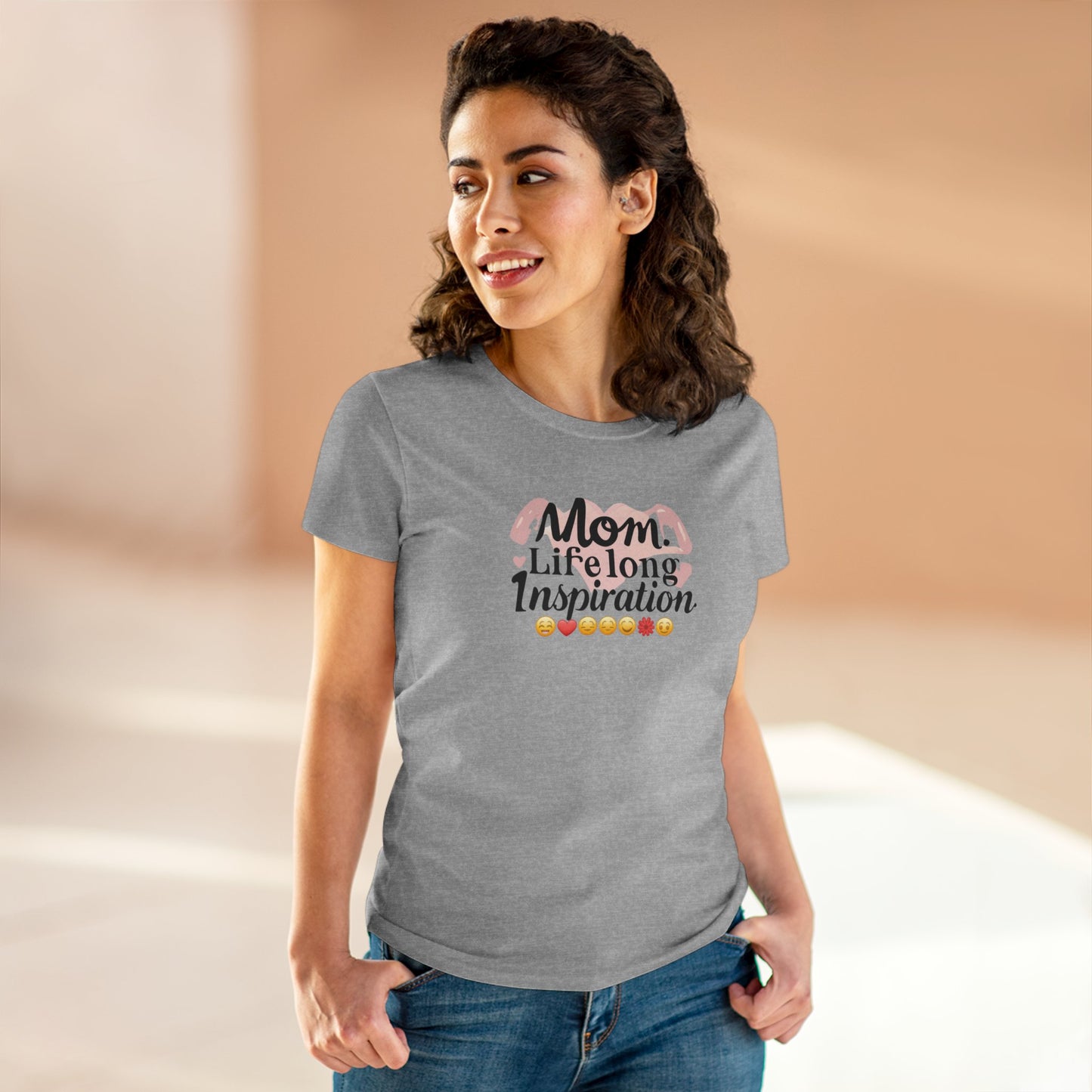 Mom Life Long Inspiration Women Cotton Tshirt